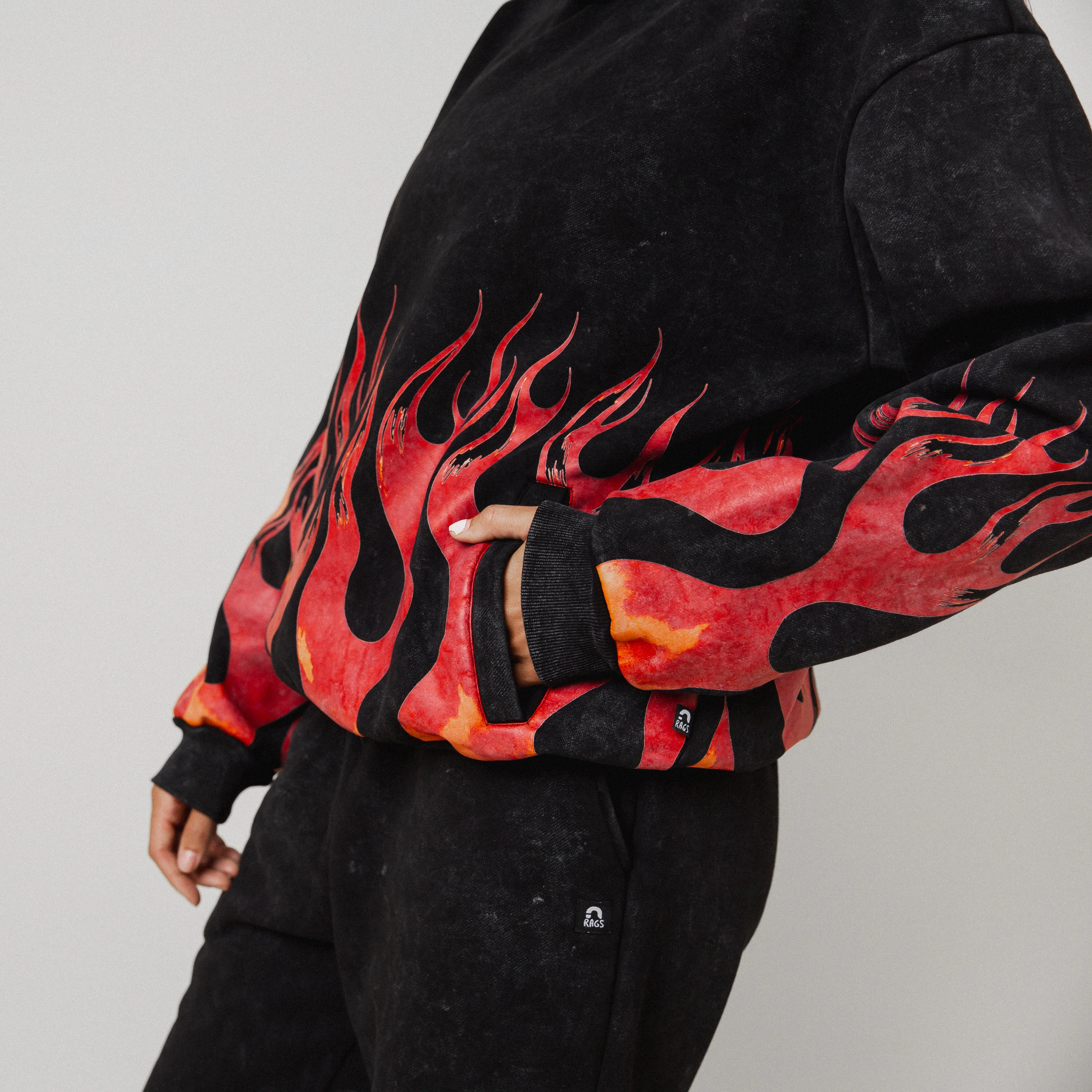 Adult Unisex Hoodie - Flames - Image 3