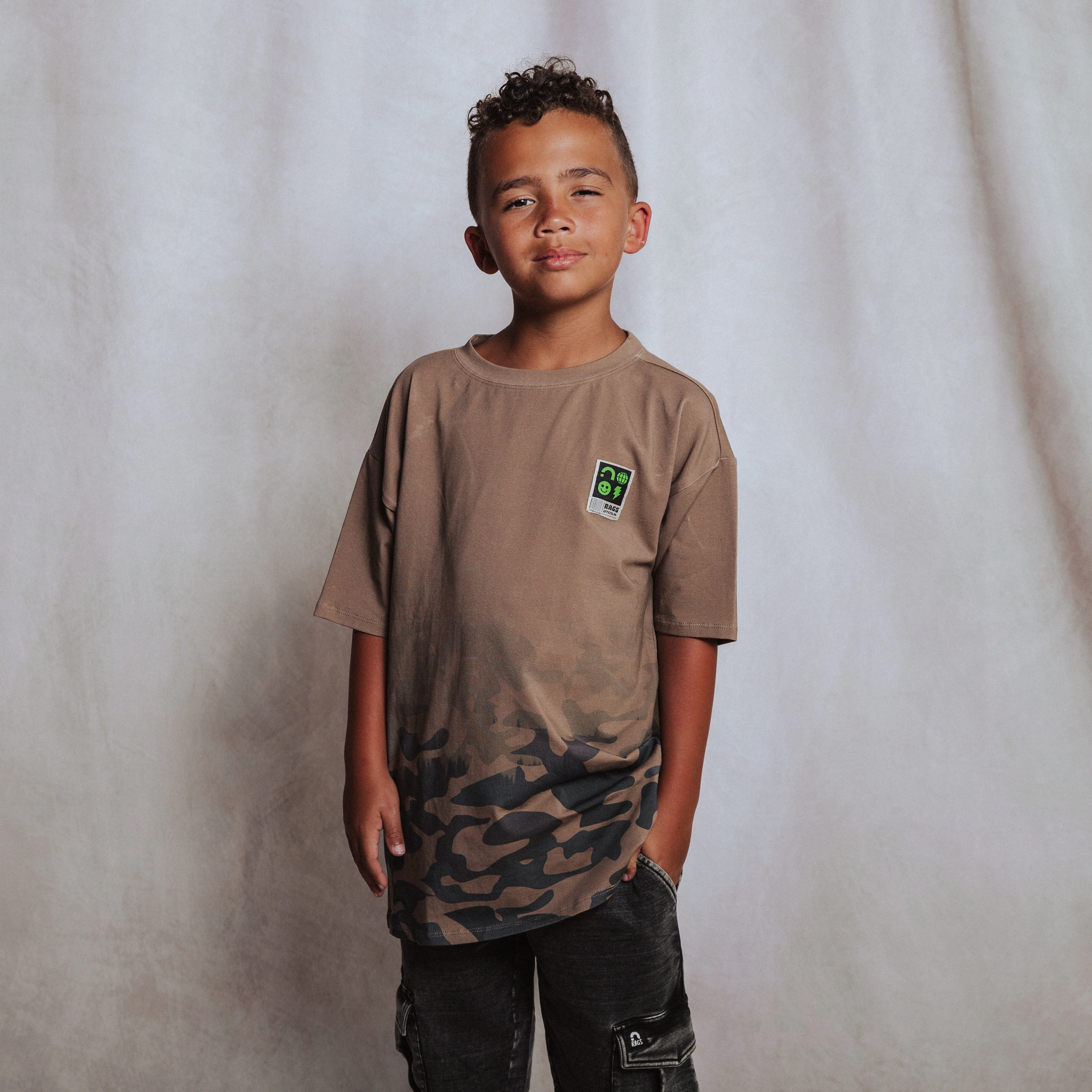 Drop Shoulder Tee - Dip Dye Camo - Image 2