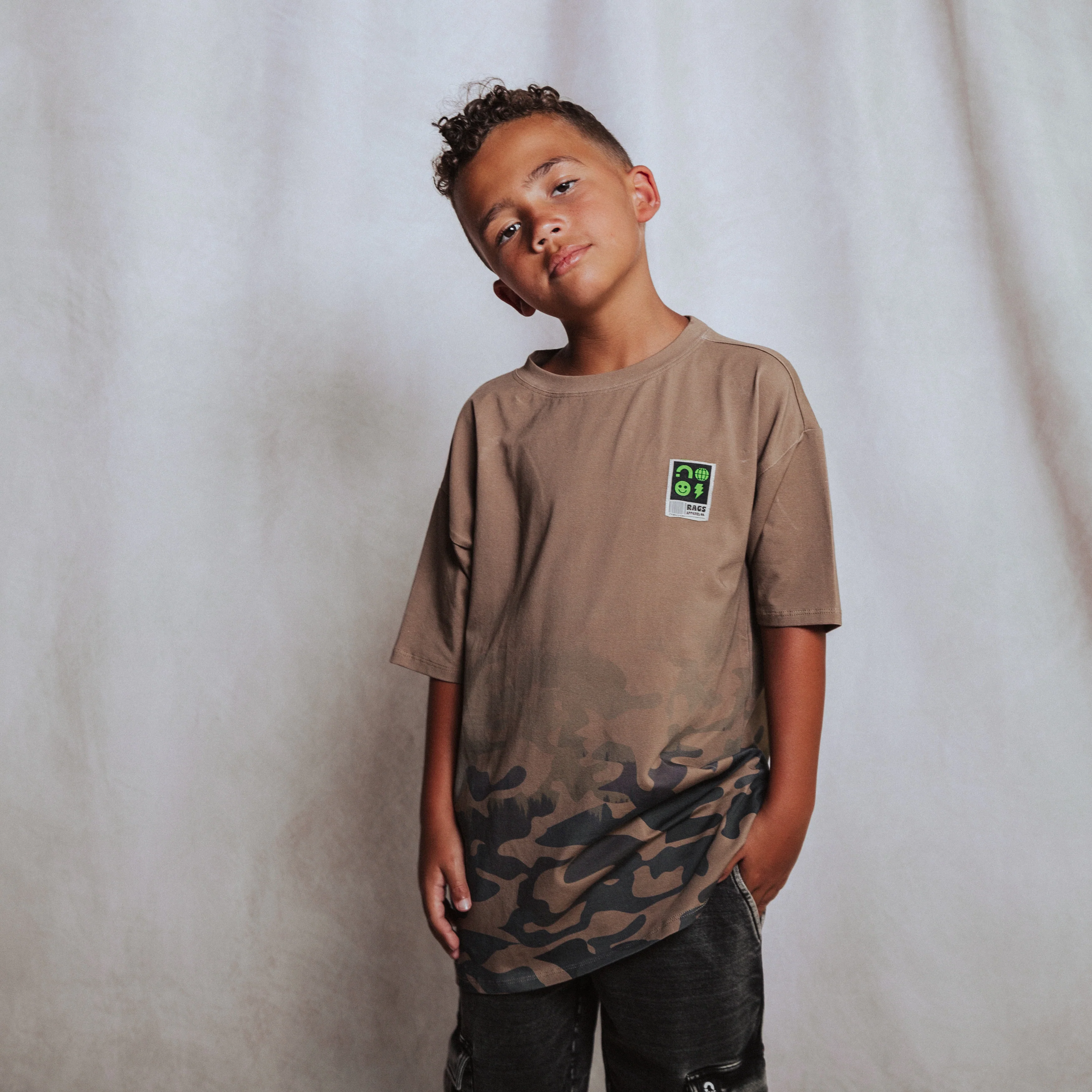 Drop Shoulder Tee - Dip Dye Camo - Image 4