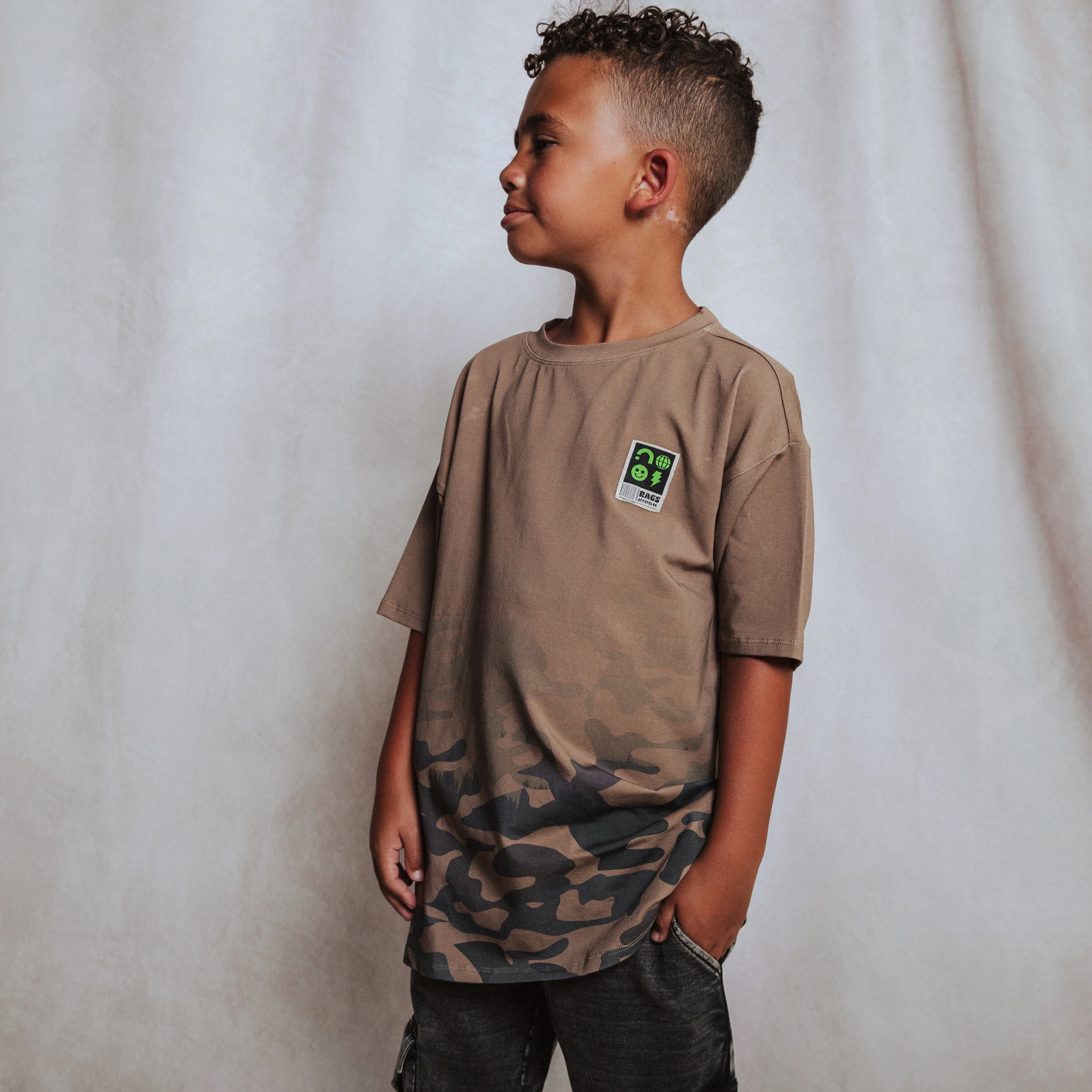 Drop Shoulder Tee - Dip Dye Camo - Image 5
