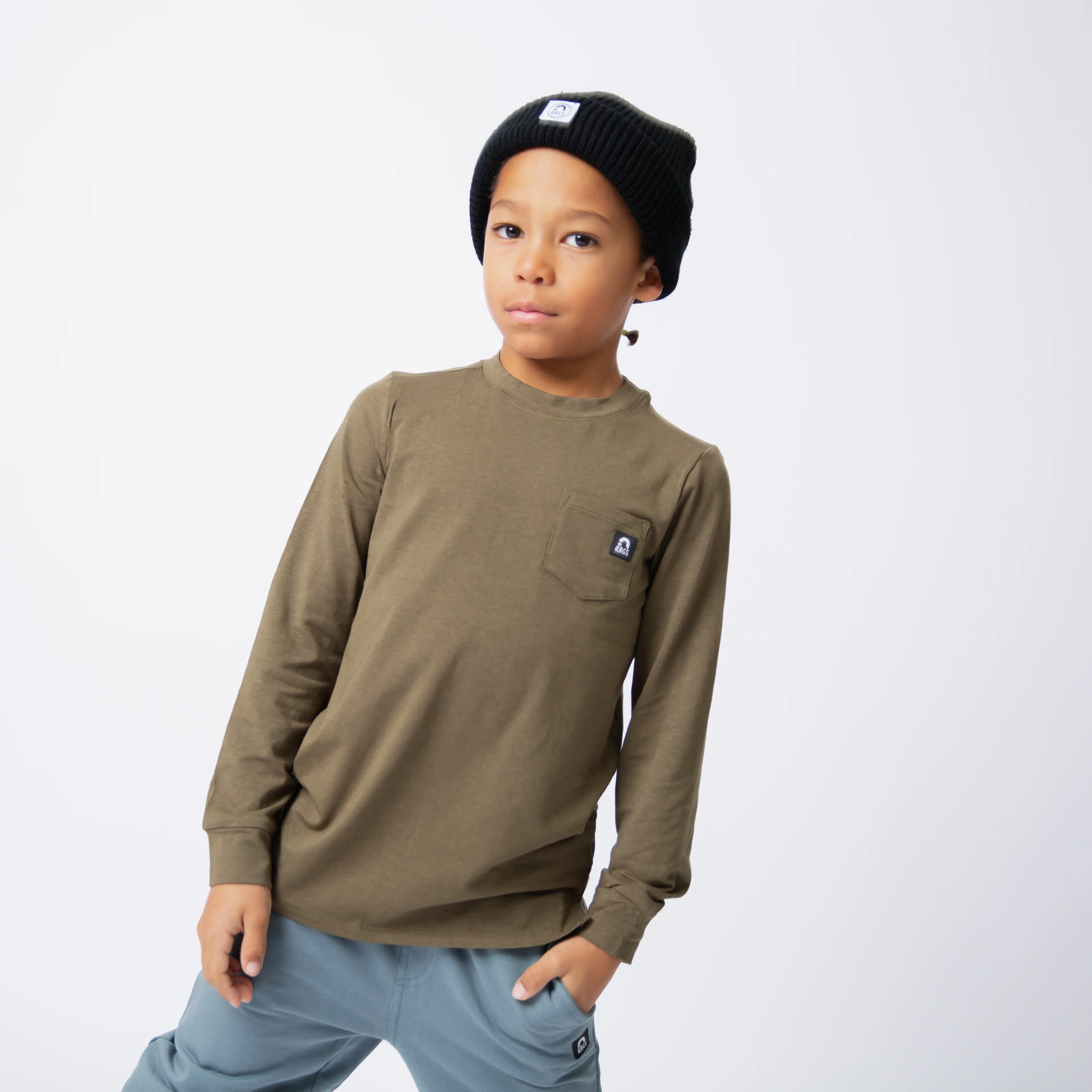 Essentials Long Sleeve Tee - Olive - Image 2