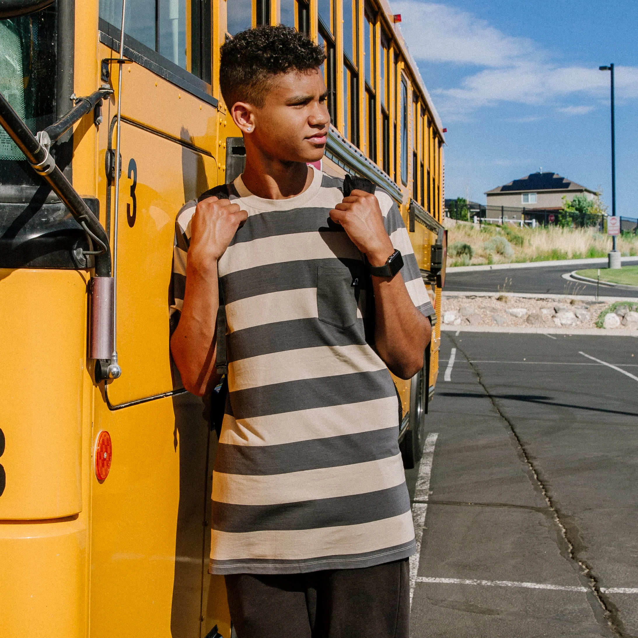 Essentials Men's Tee - 'Urban Chic Stripe' - Image 3