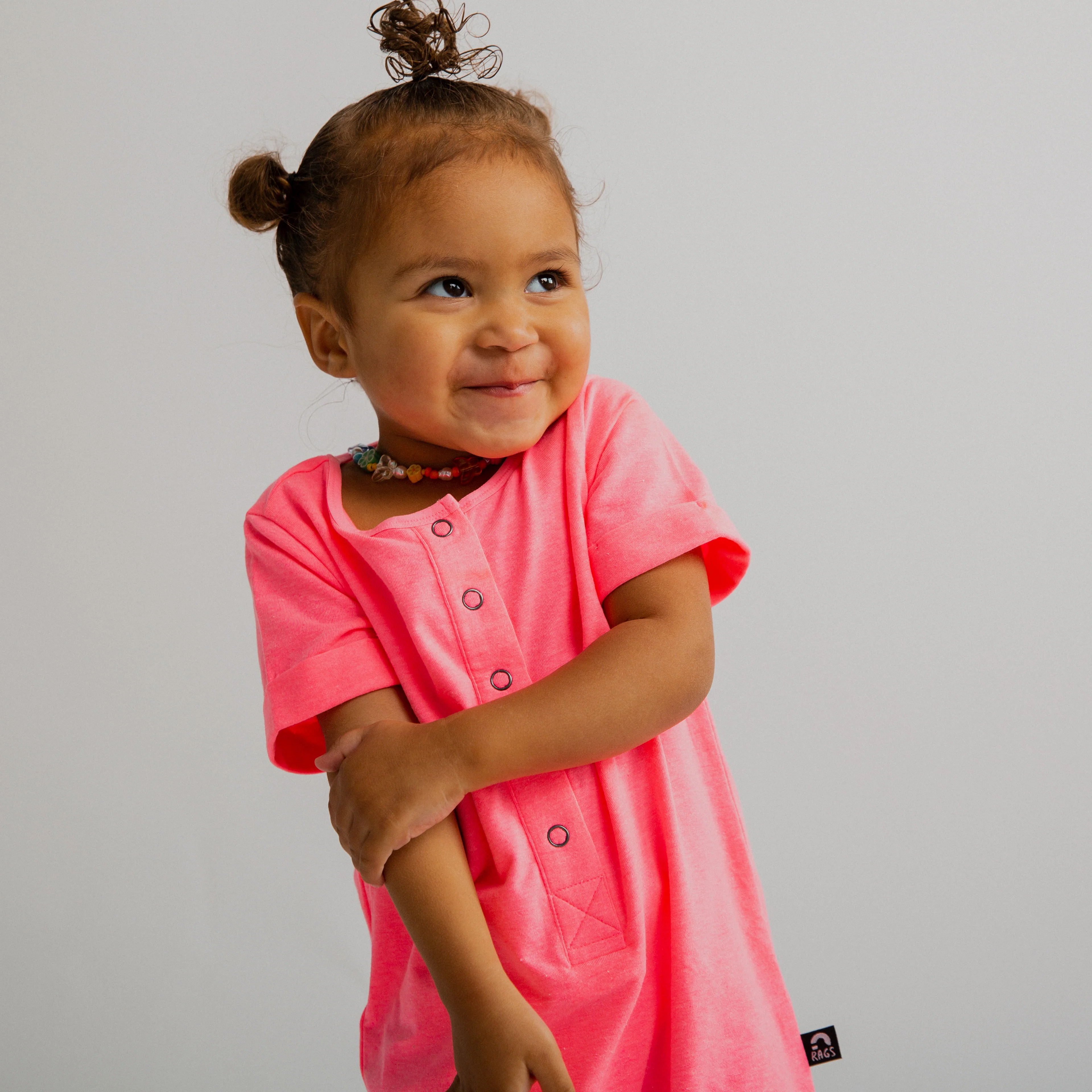 Essentials Rag Romper - Washed Neon Pink - Image 2