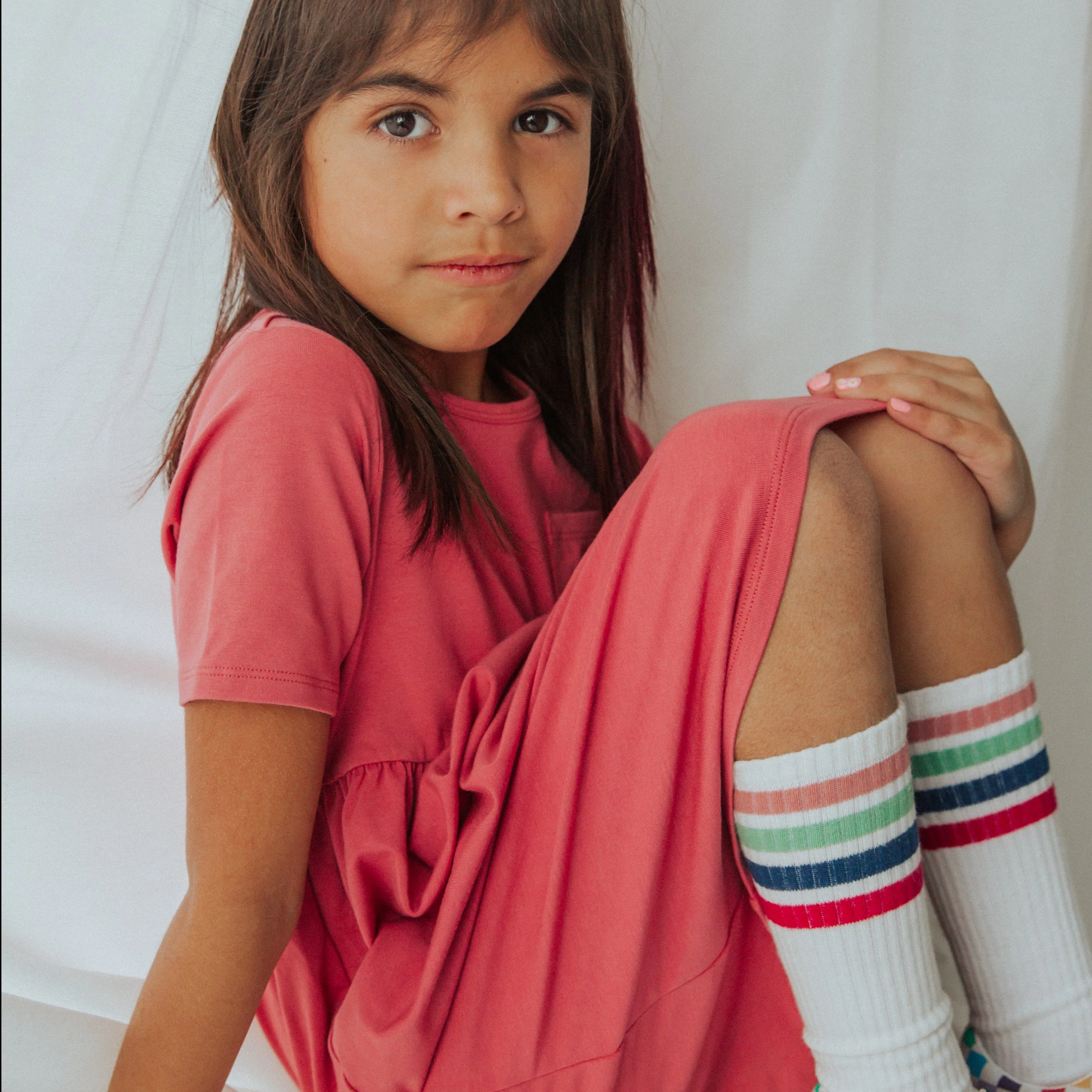 Essentials Short Sleeve Dress - 'Rose Pink' - Image 4