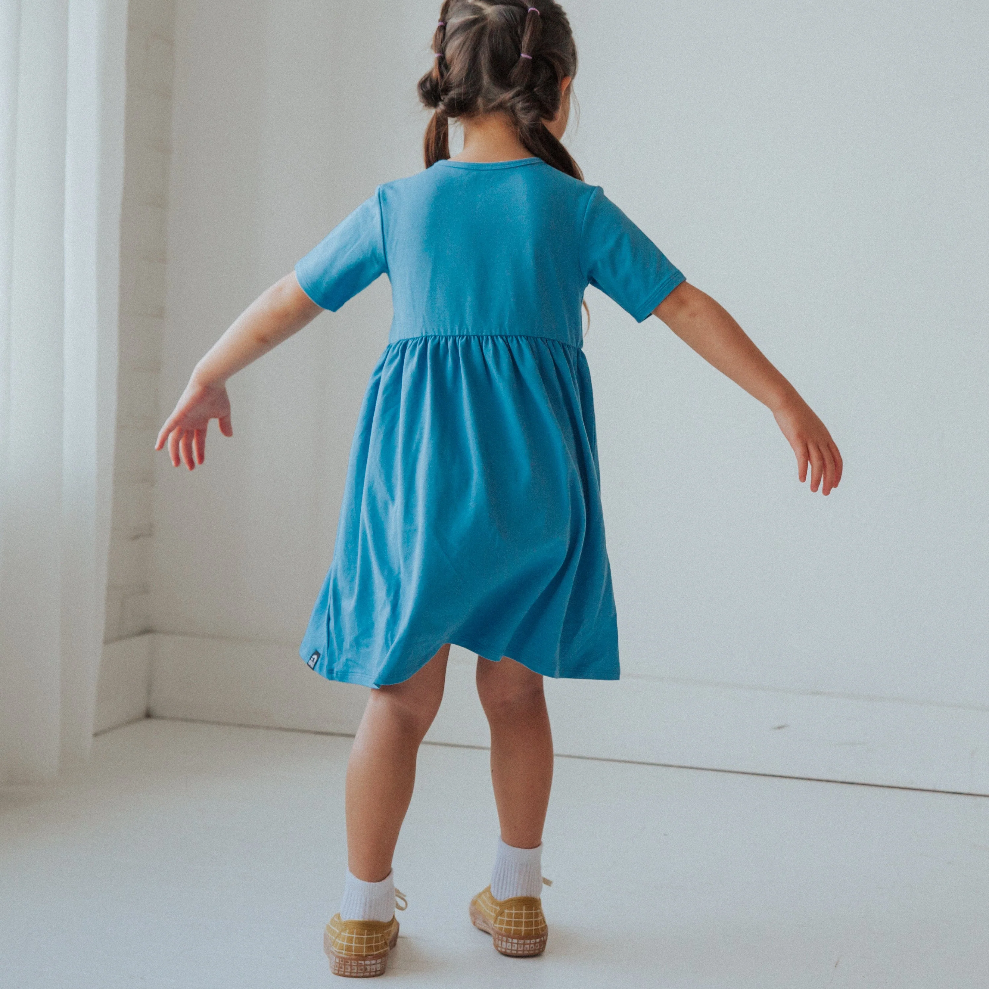 Essentials Short Sleeve Dress - 'Parisian Blue' - Image 3