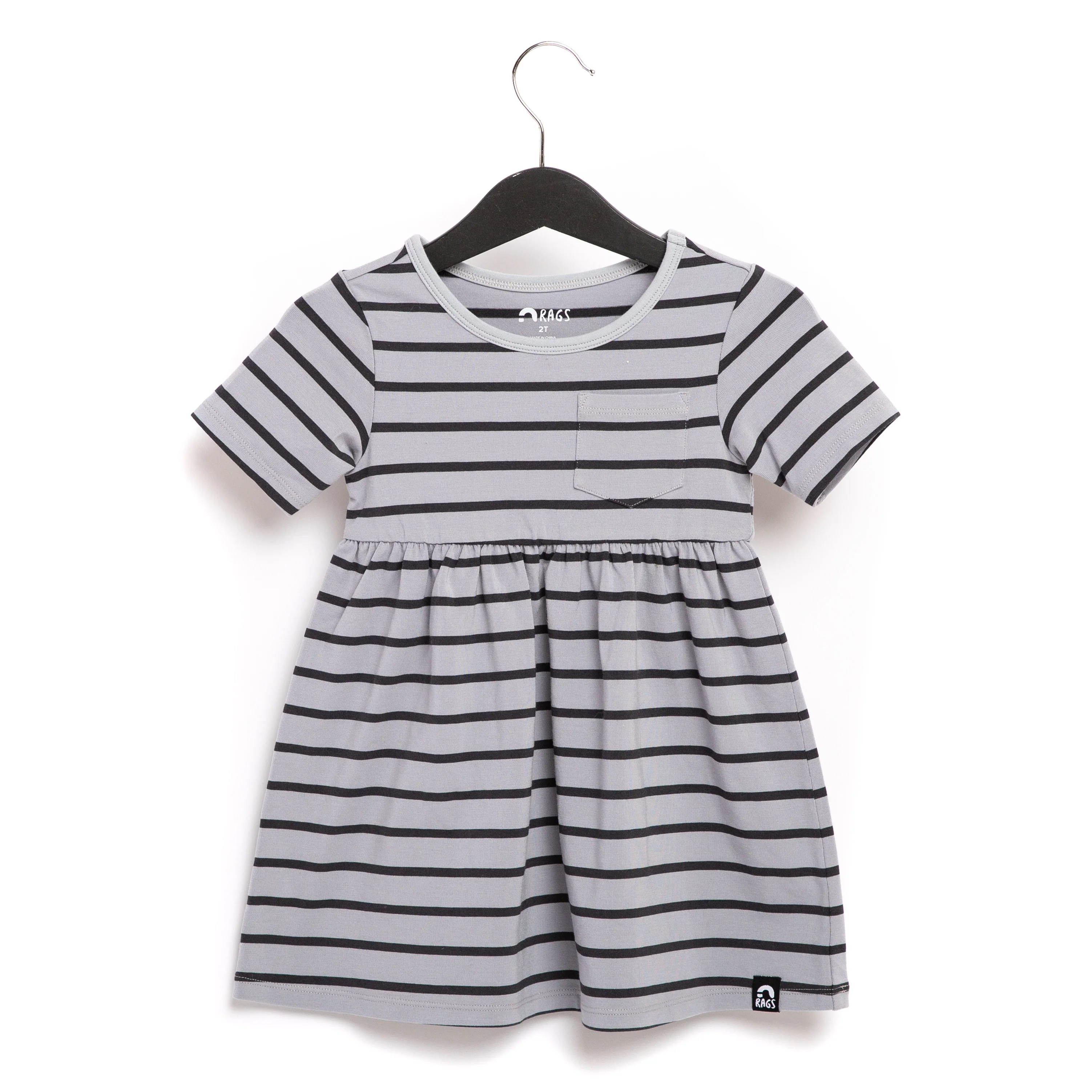 Essentials Short Sleeve Dress - 'Quarry Stripe' - Image 3