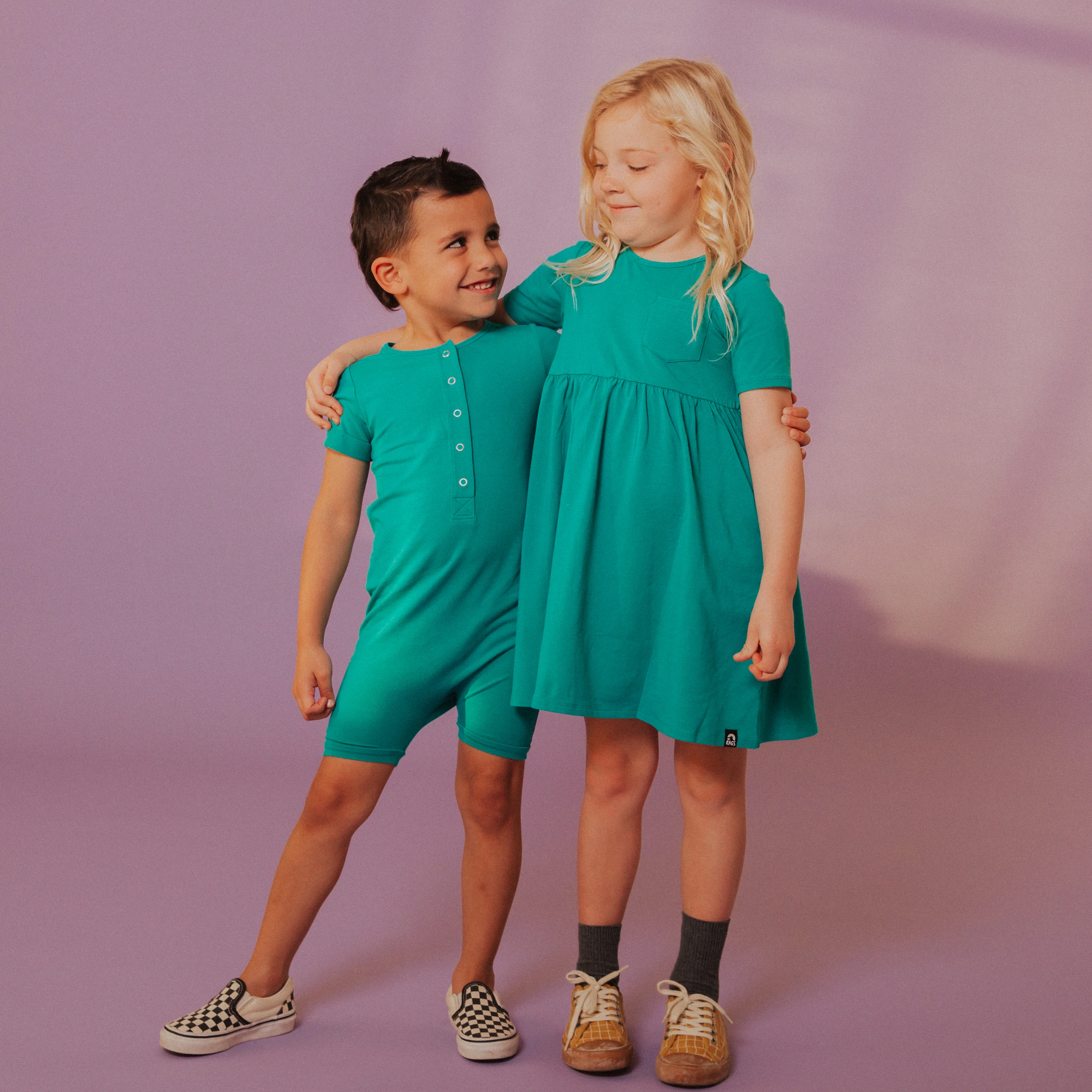 Essentials Short Sleeve Dress - 'Teal' - Image 4
