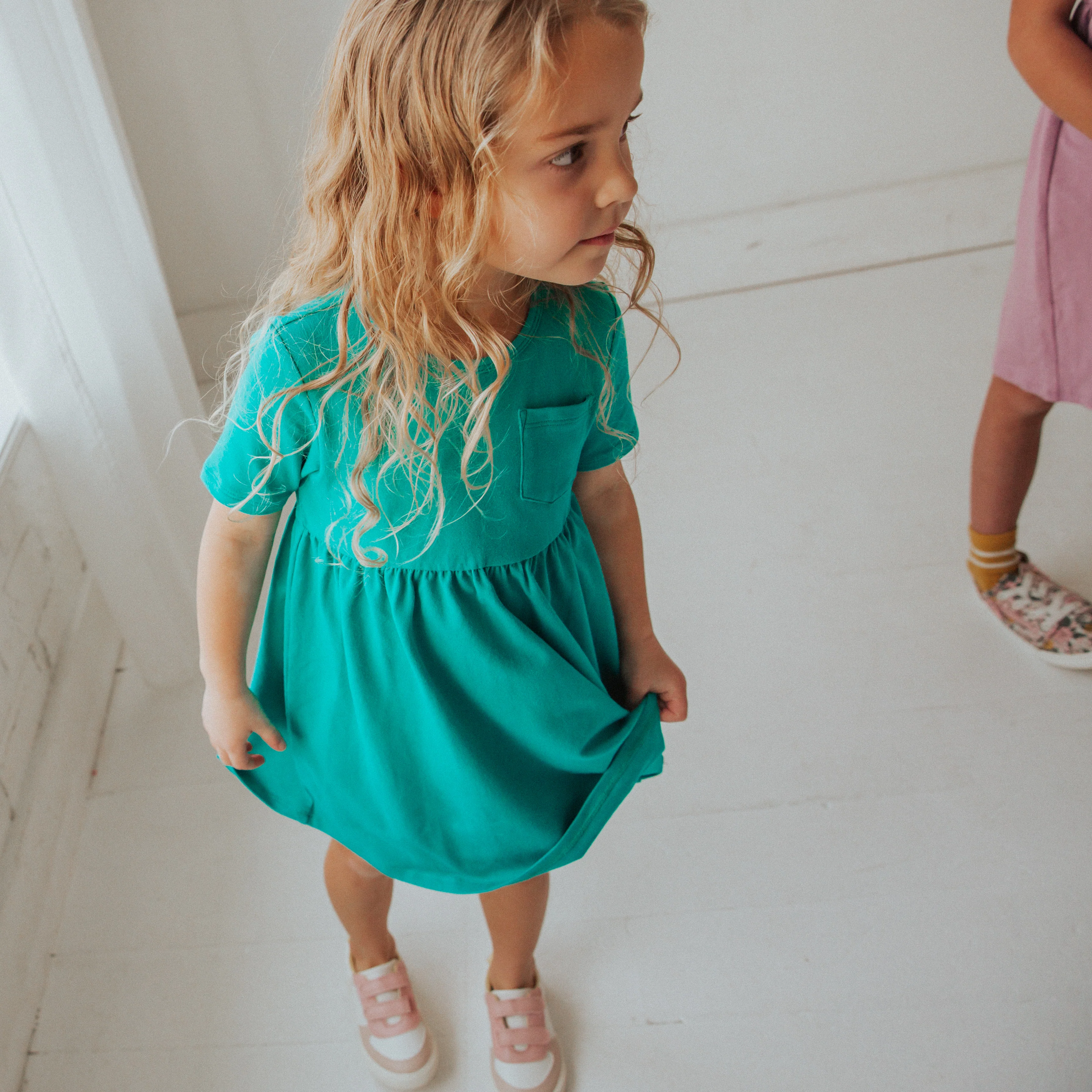 Essentials Short Sleeve Dress - 'Teal' - Image 5