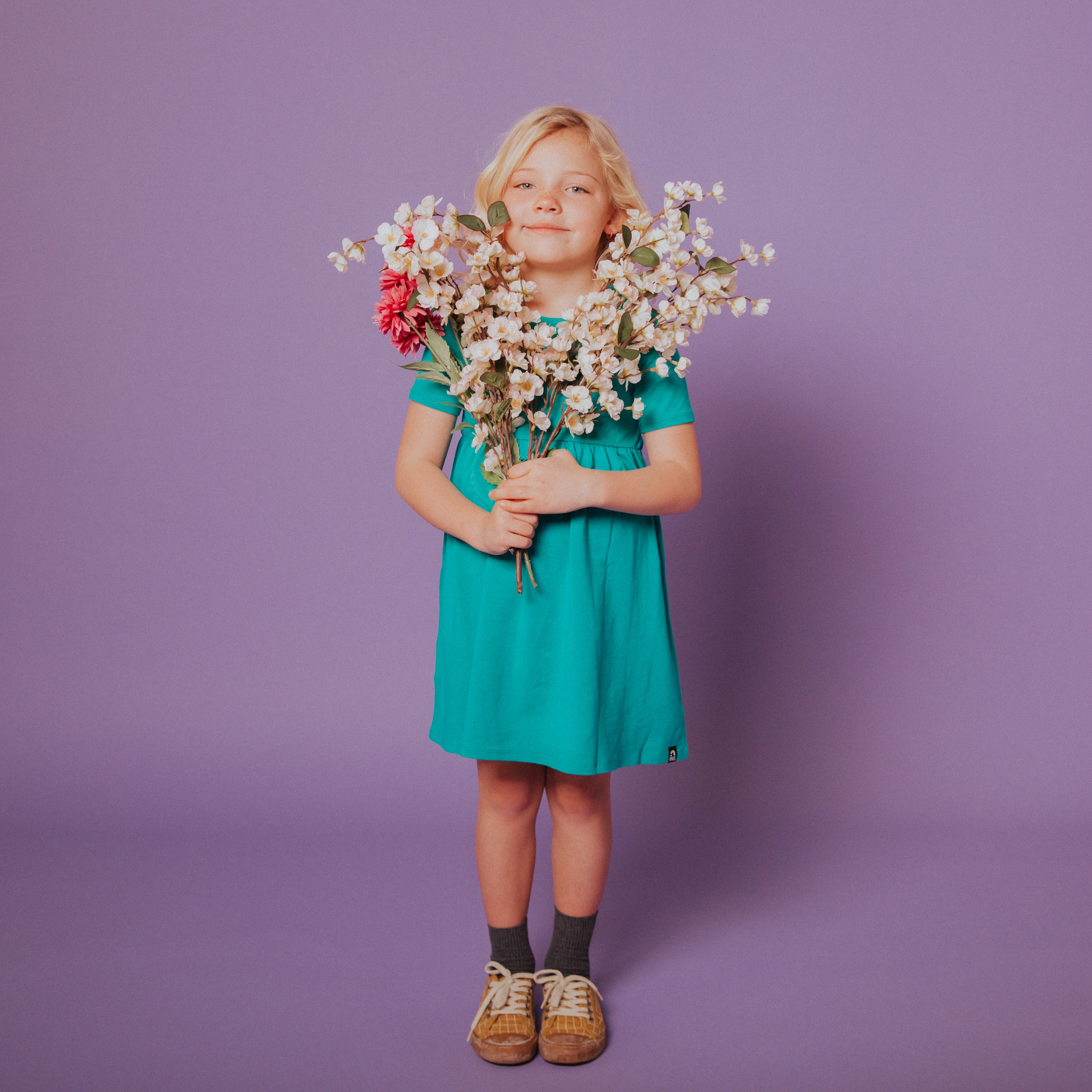 Essentials Short Sleeve Dress - 'Teal' - Image 8