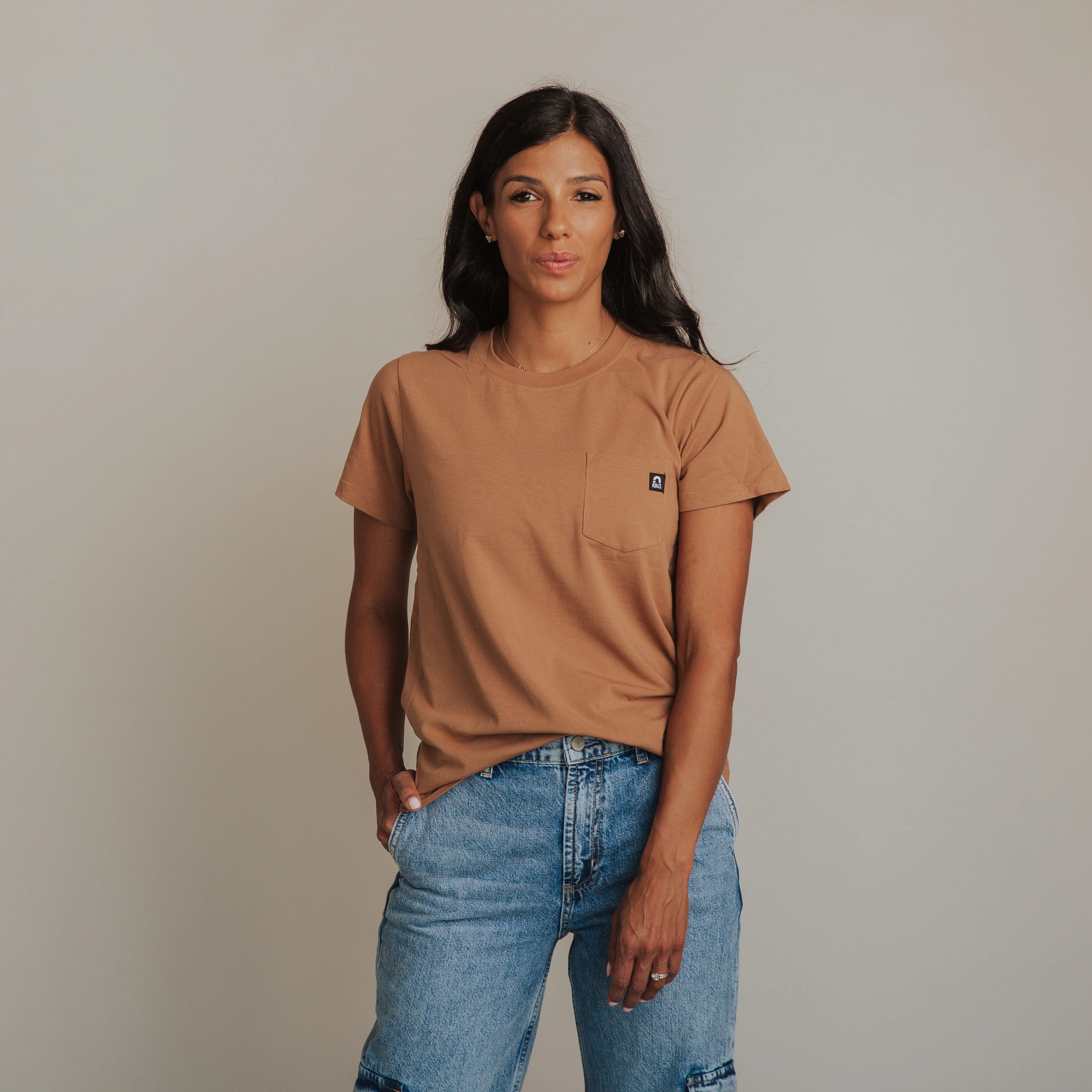 Essentials Women's Tee - 'Camel' - Image 3