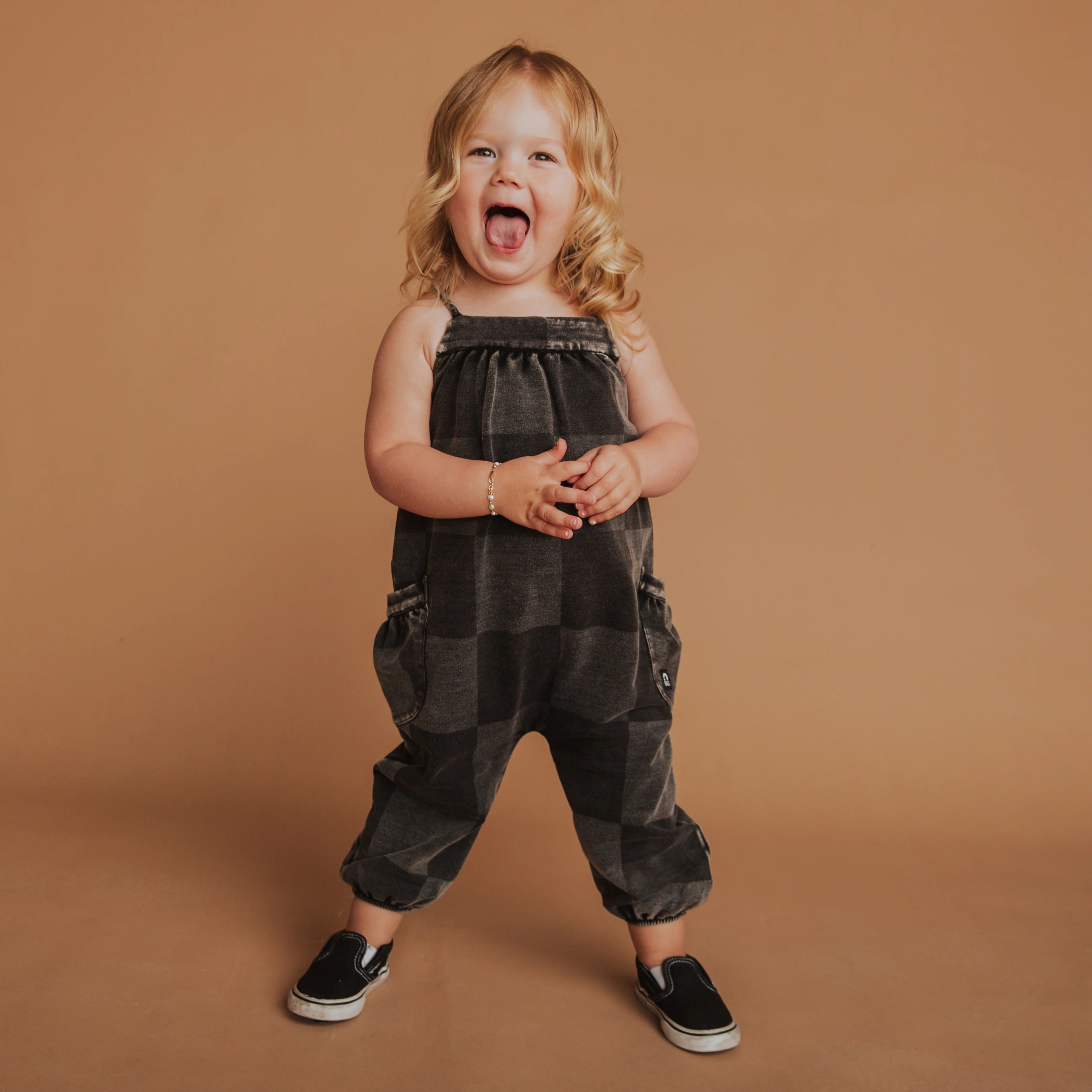 Strappy Jumper - Black Denim Check - Image 12
