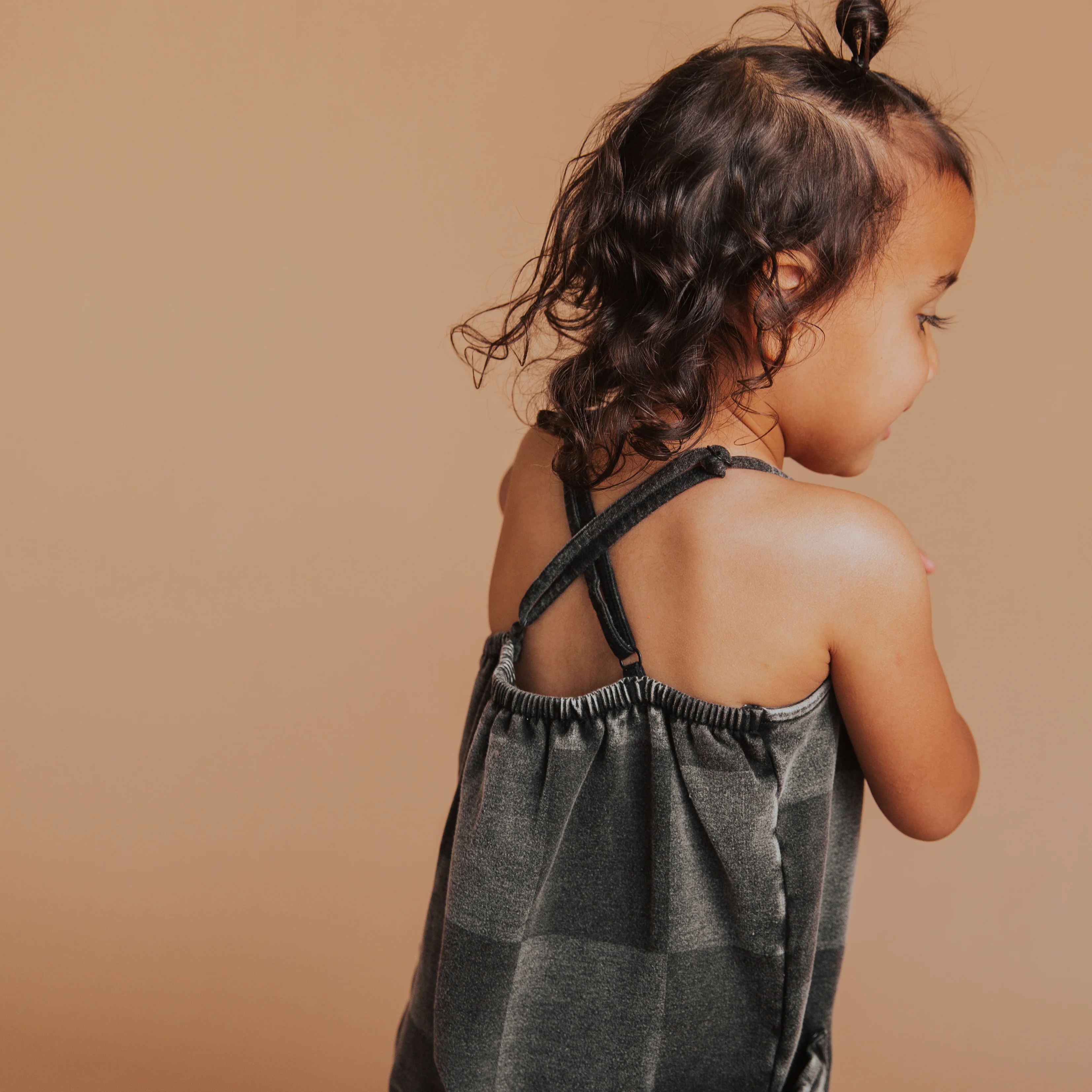 Strappy Jumper - Black Denim Check - Image 2