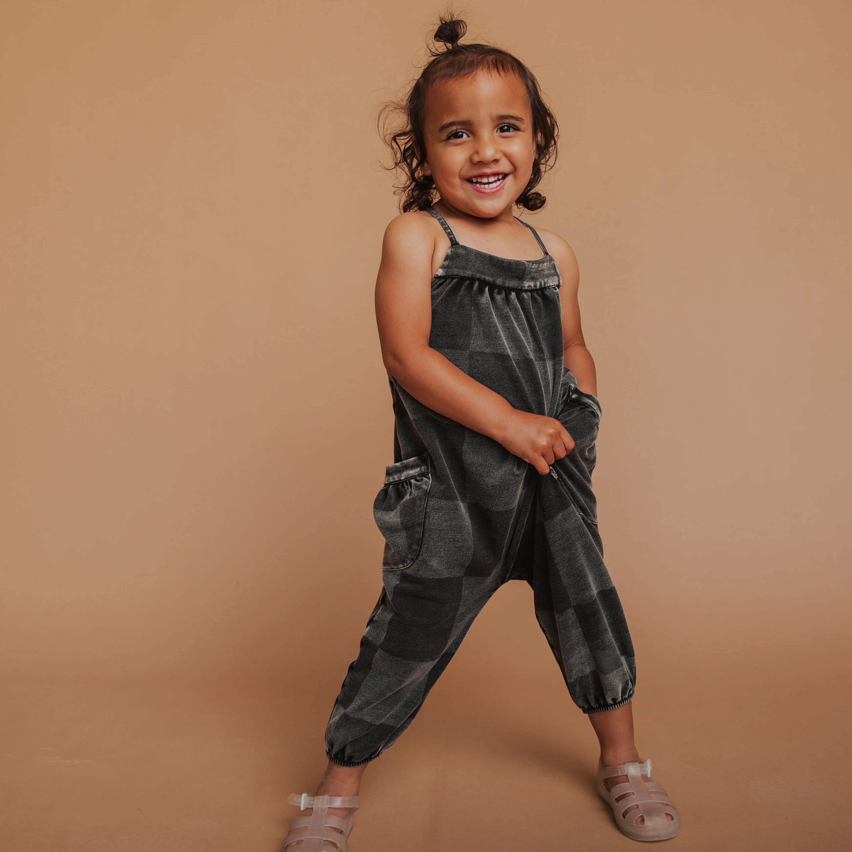 Strappy Jumper - Black Denim Check - Image 6