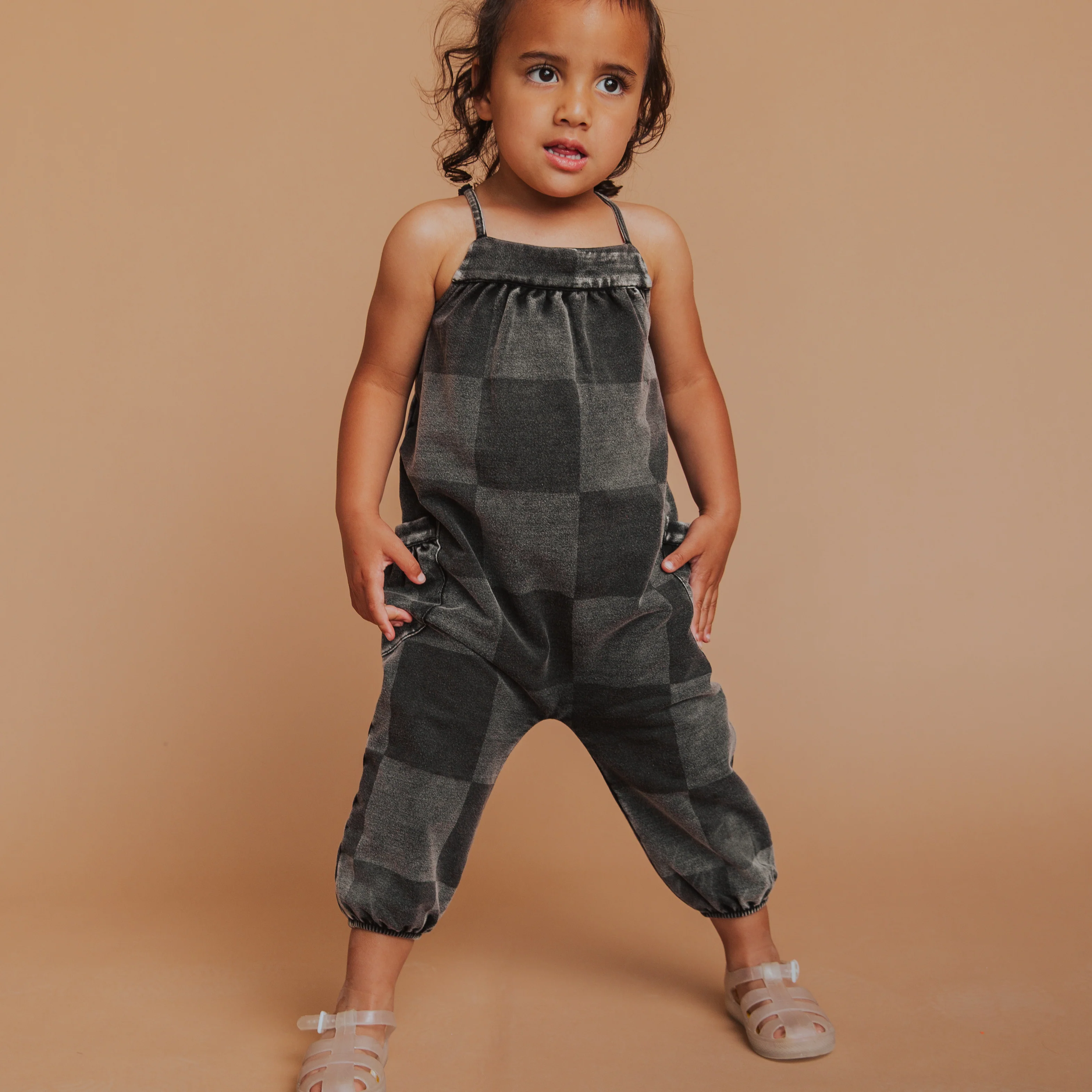 Strappy Jumper - Black Denim Check - Image 9
