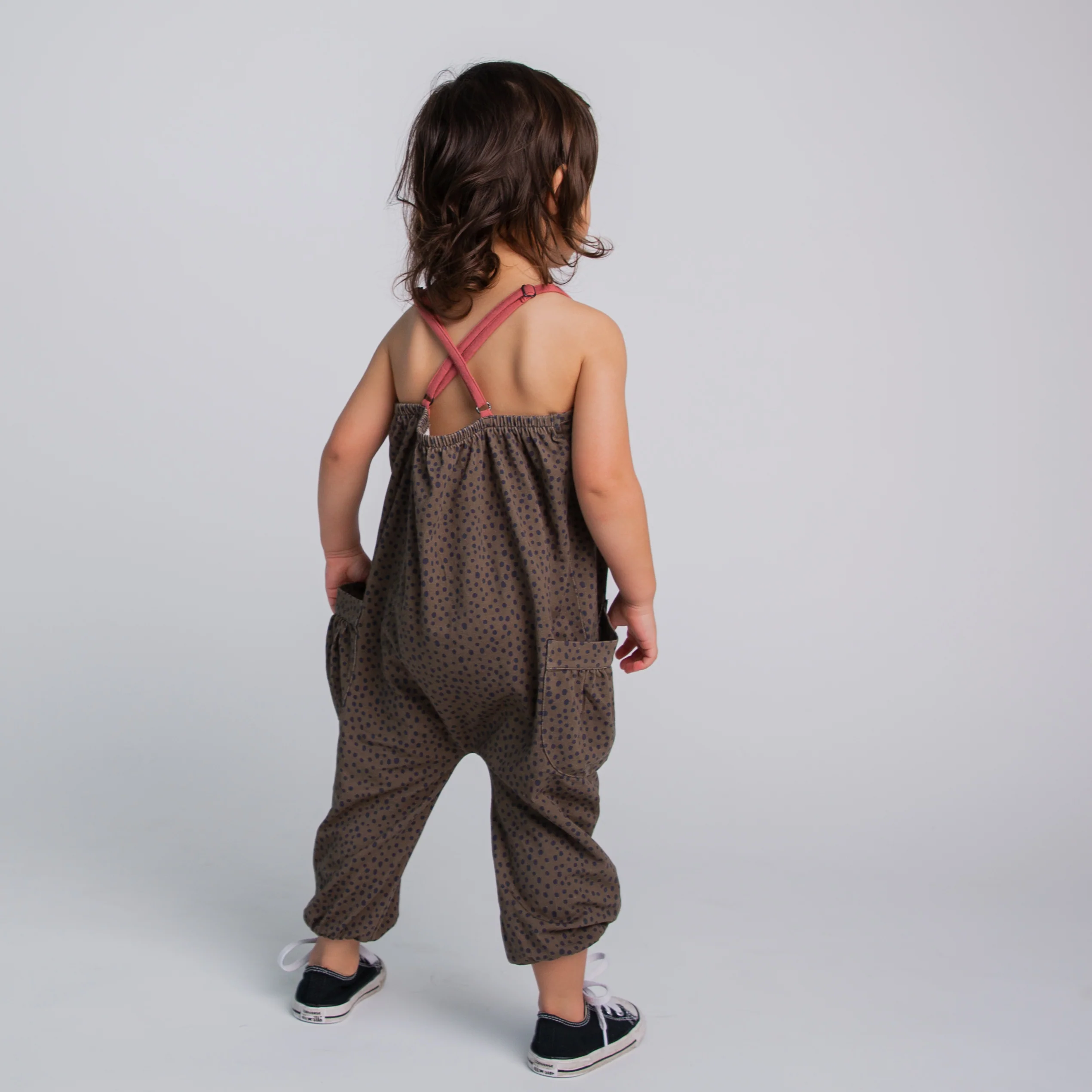 Strappy Jumper - Olive Polka Dot - Image 2