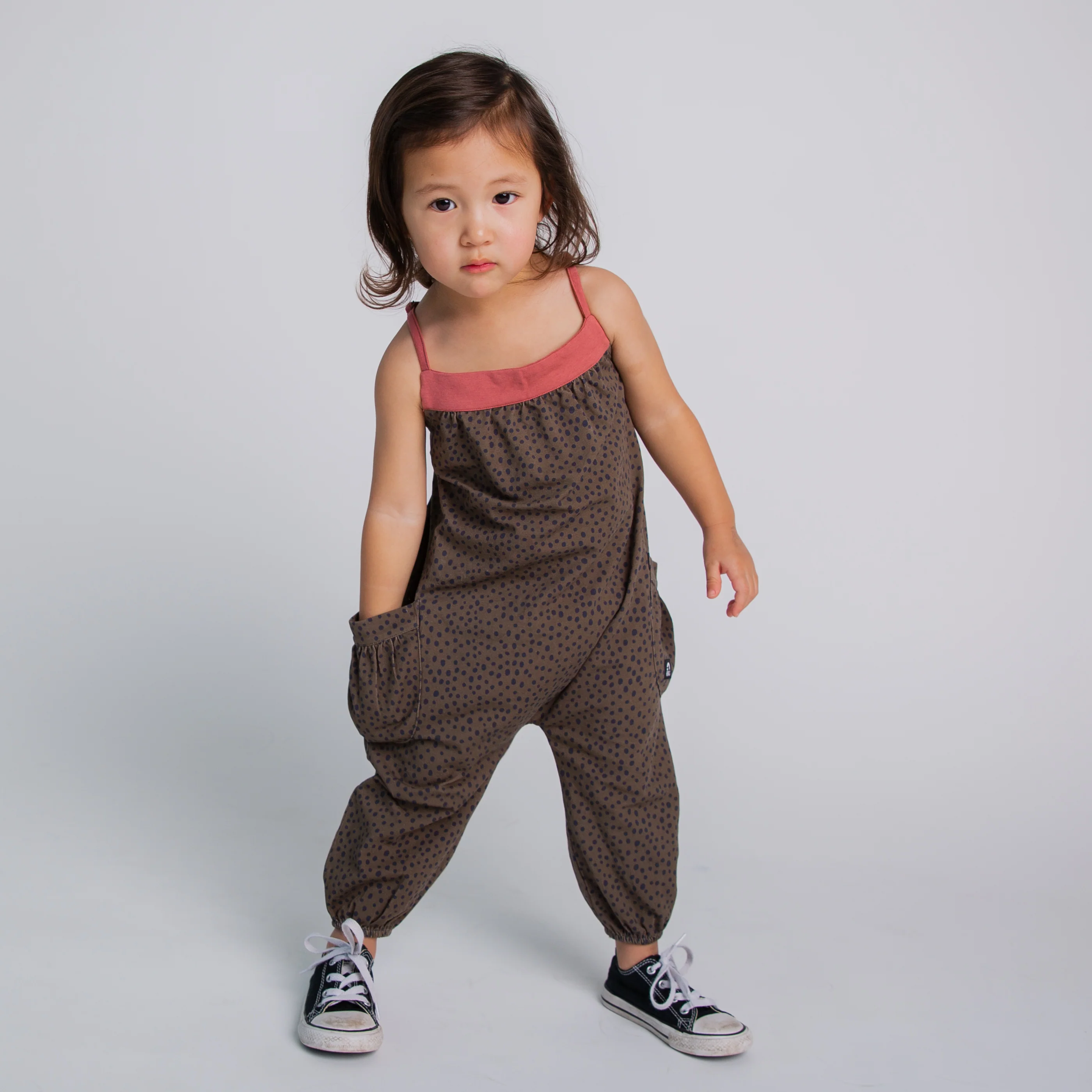 Strappy Jumper - Olive Polka Dot - Image 4