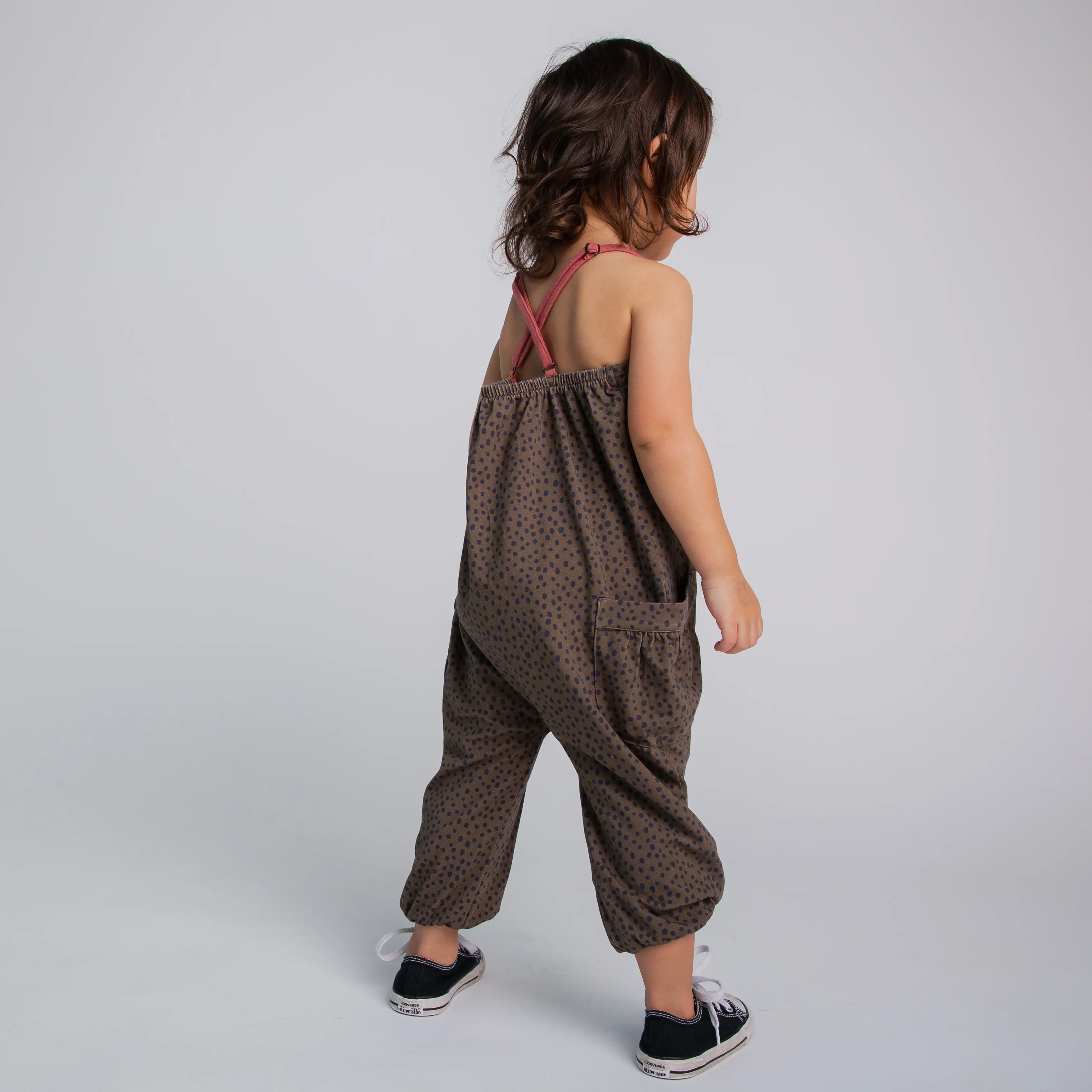 Strappy Jumper - Olive Polka Dot - Image 5