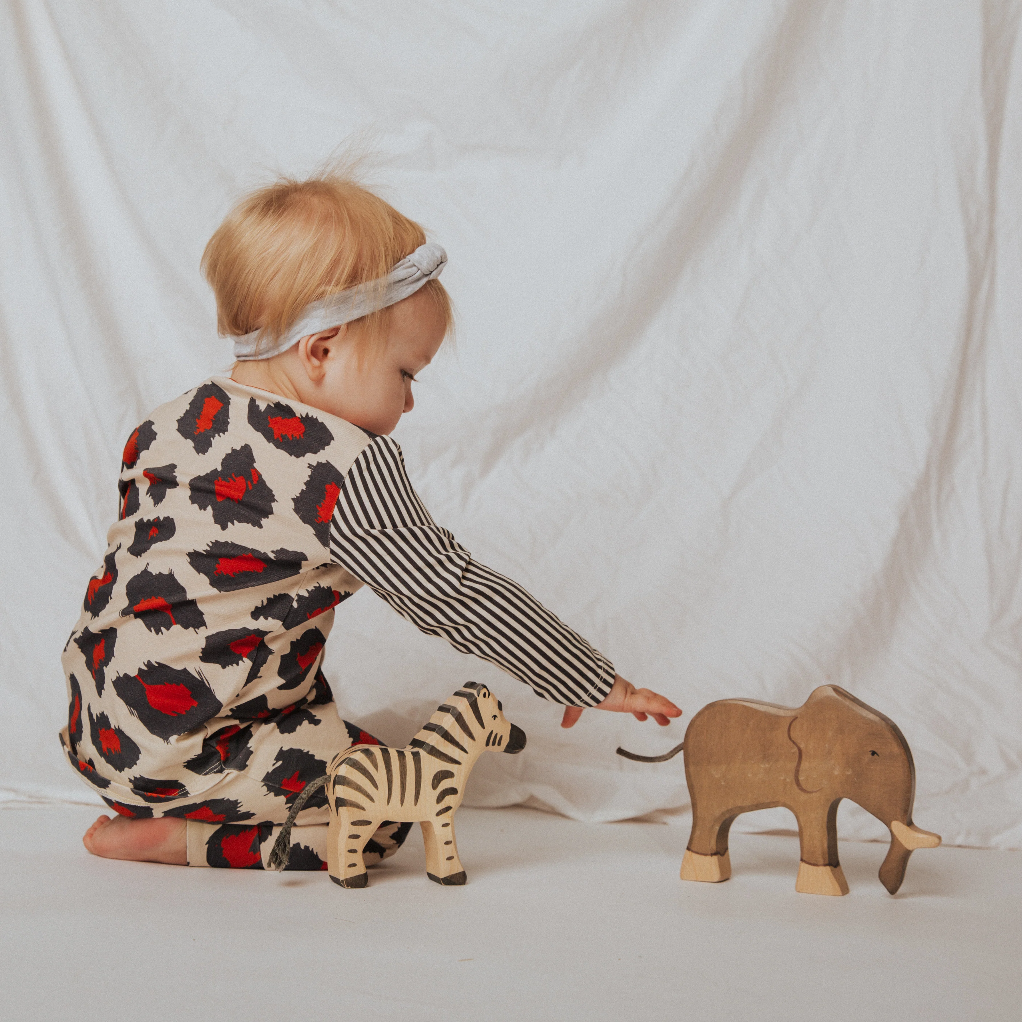 Peekabooty™ Rag Romper - 'Big Leopard' - Natural - Image 4
