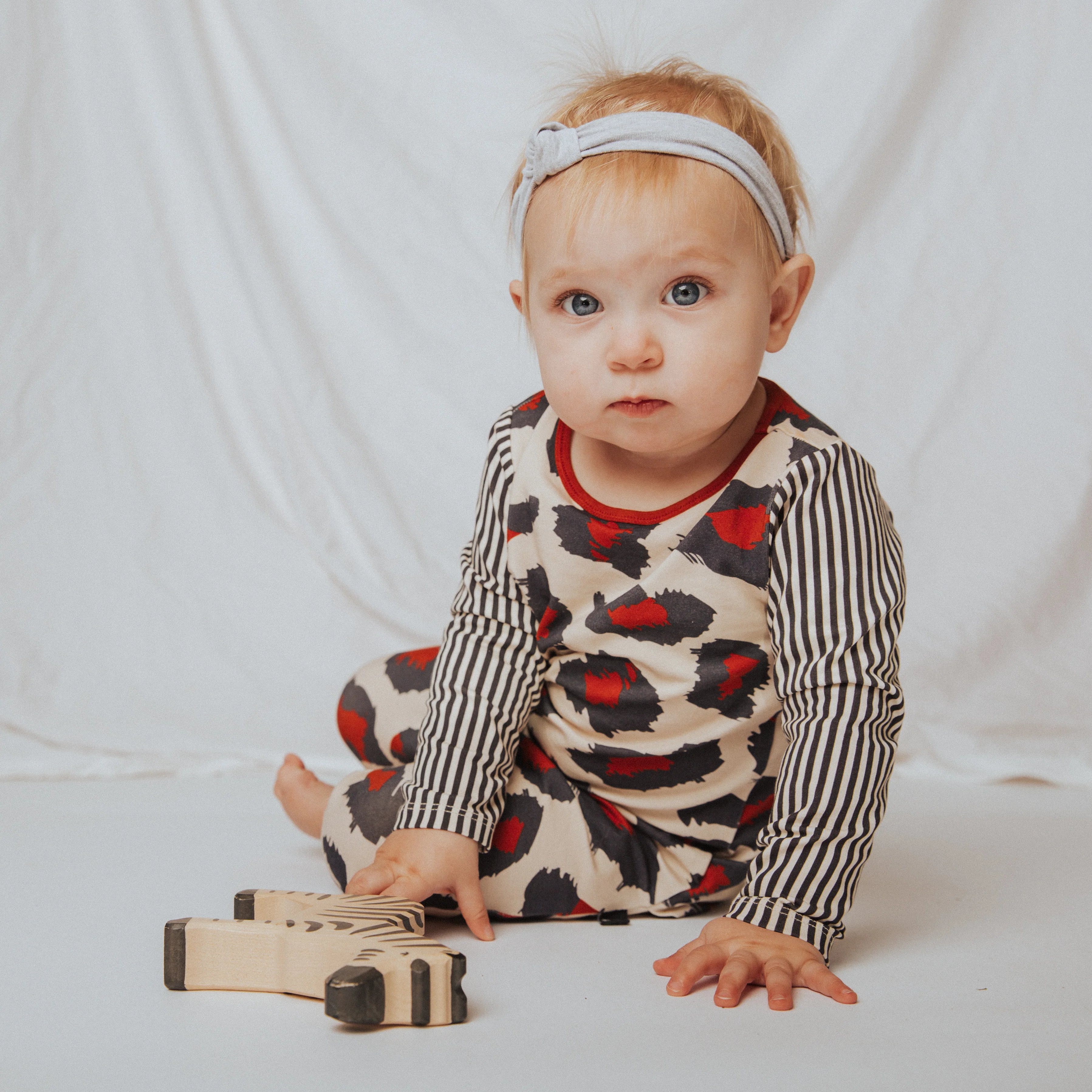 Peekabooty™ Rag Romper - 'Big Leopard' - Natural - Image 7
