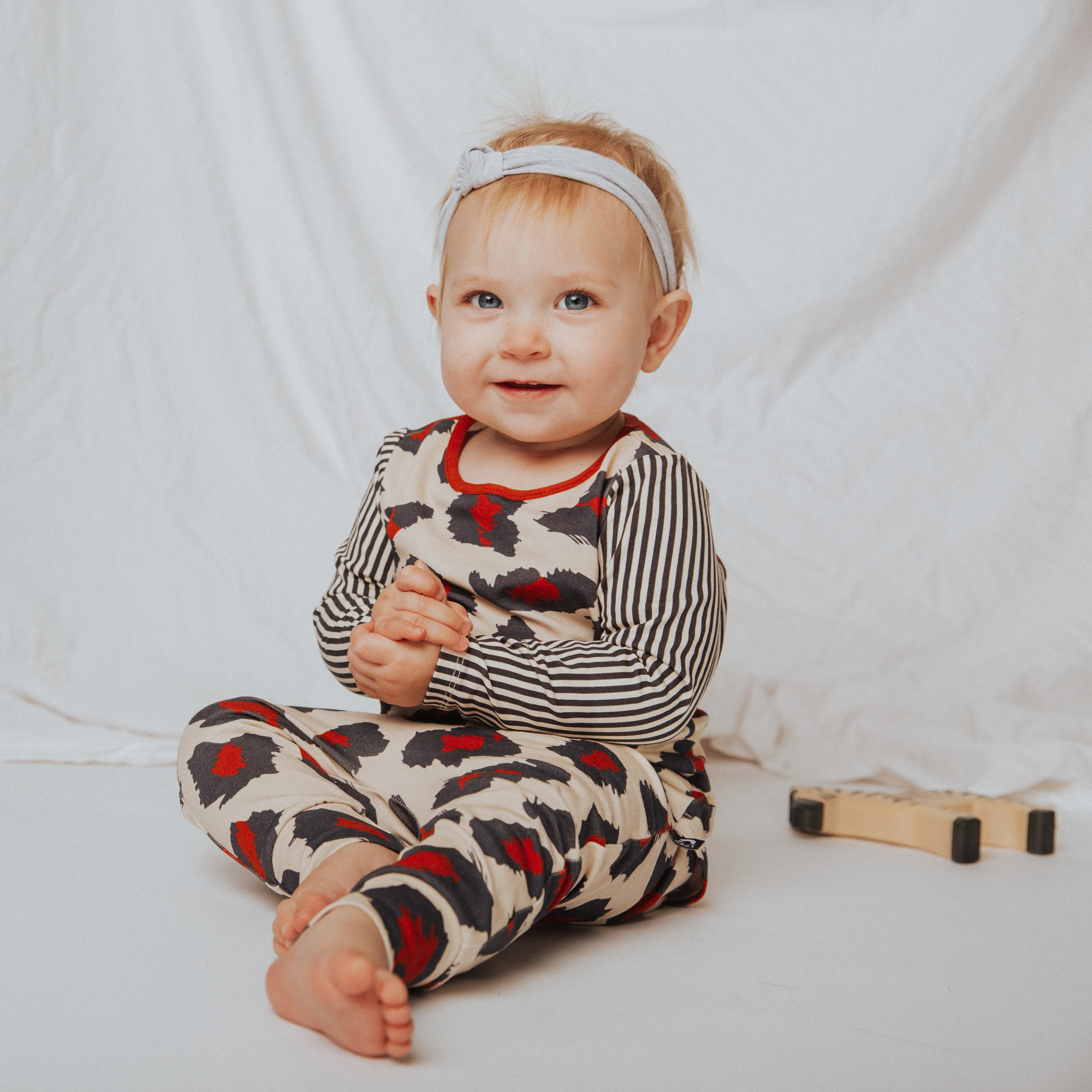 Peekabooty™ Rag Romper - 'Big Leopard' - Natural - Image 8