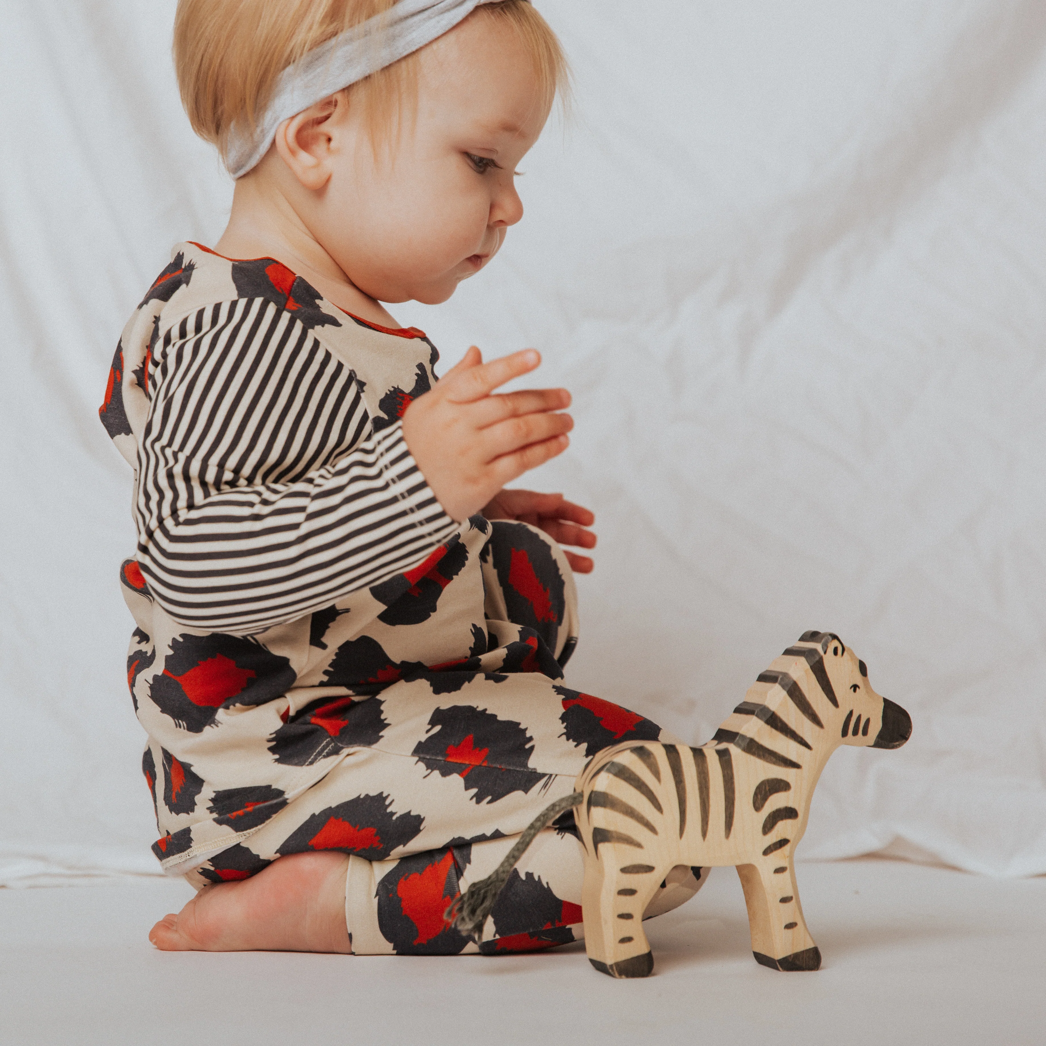 Peekabooty™ Rag Romper - 'Big Leopard' - Natural - Image 9