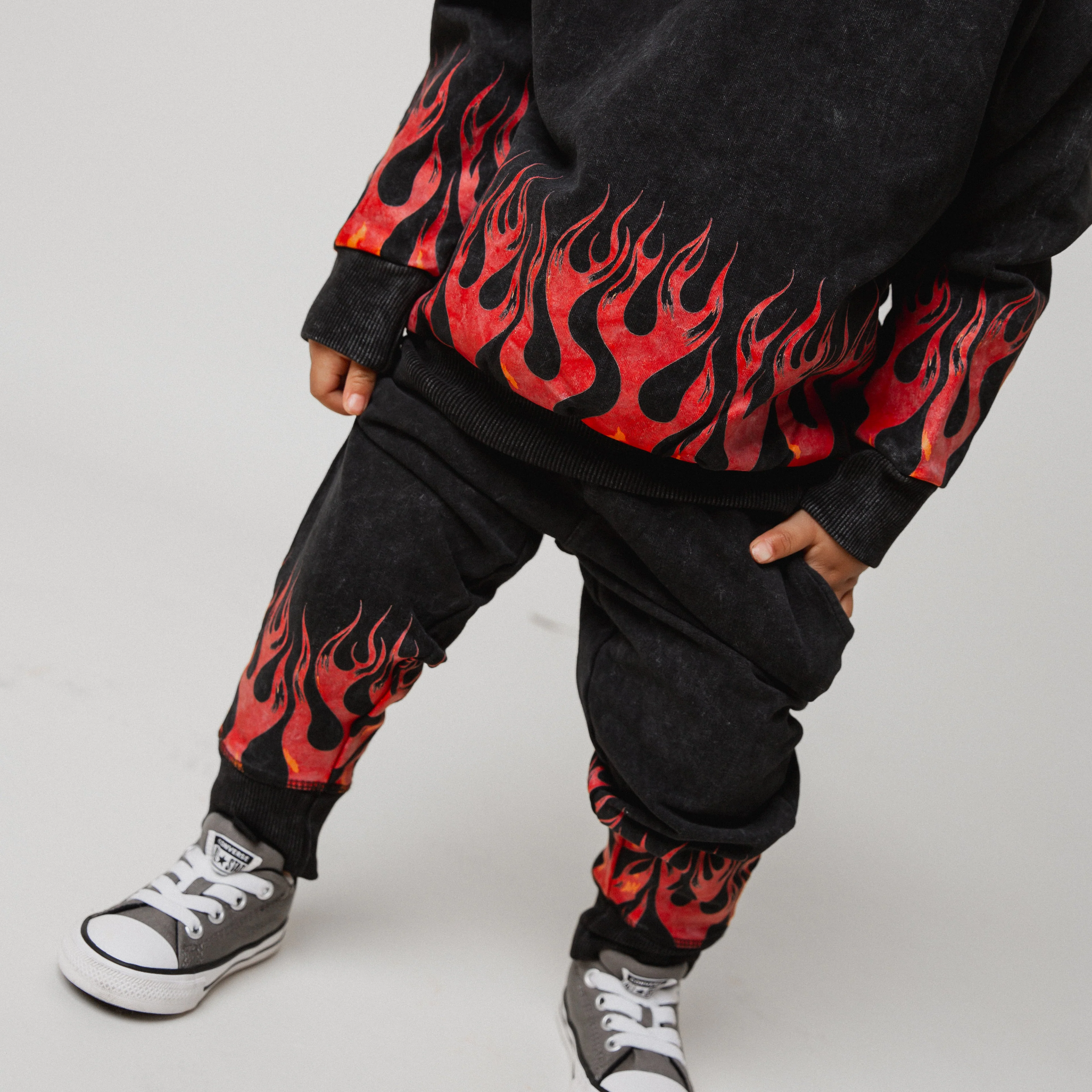 Relaxed Fit Joggers - Flames - Image 3