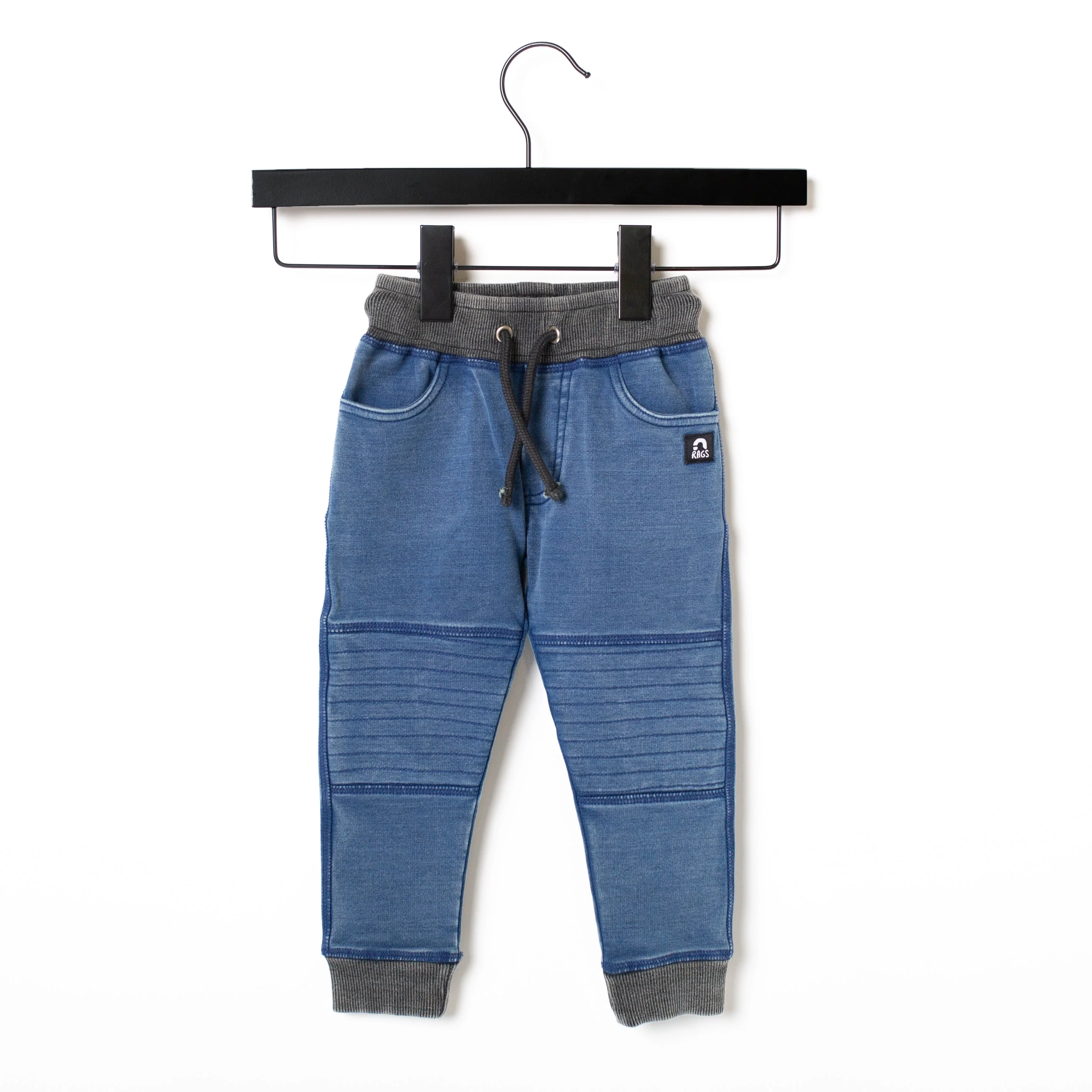 Kids Moto Joggers - 'Light Indigo Denim' - Image 4