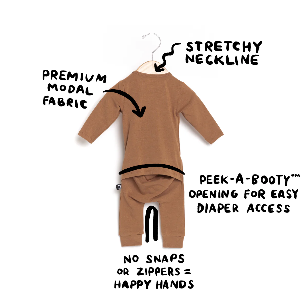 Essentials Peekabooty™ Rag Romper - 'Newborn Rag in Phantom' - Image 8