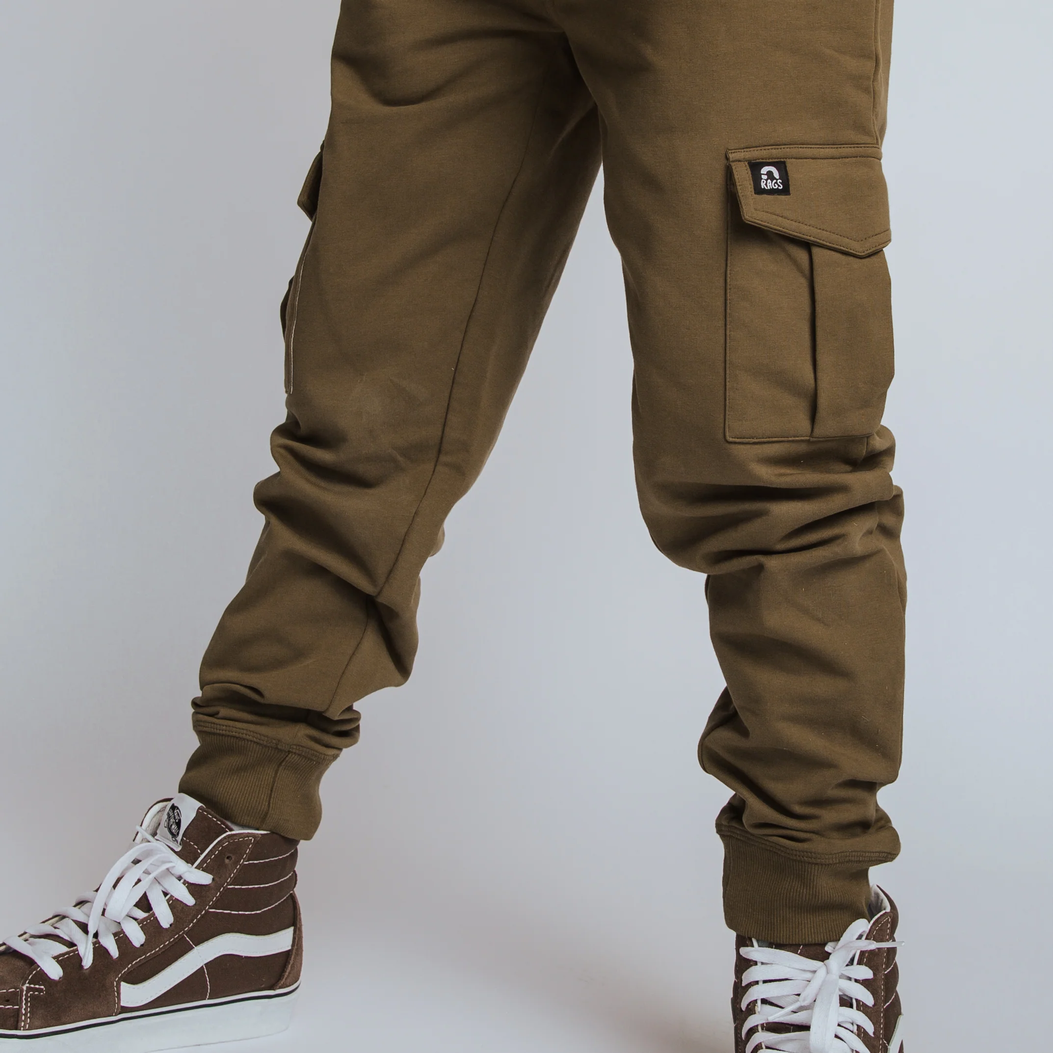 Relaxed Fit Cargo Joggers - Olive Green - Image 5
