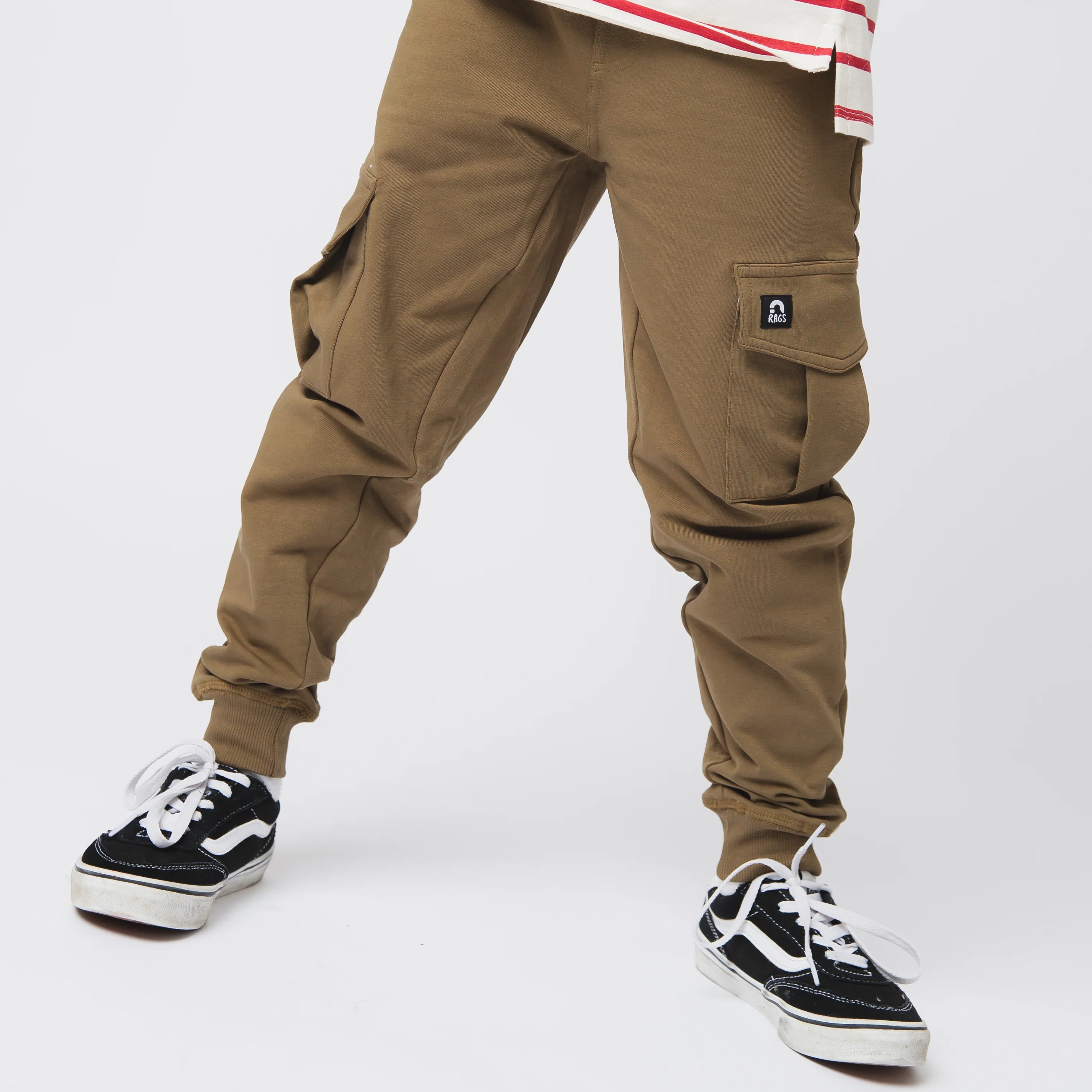 Relaxed Fit Cargo Joggers - Olive Green - Image 6