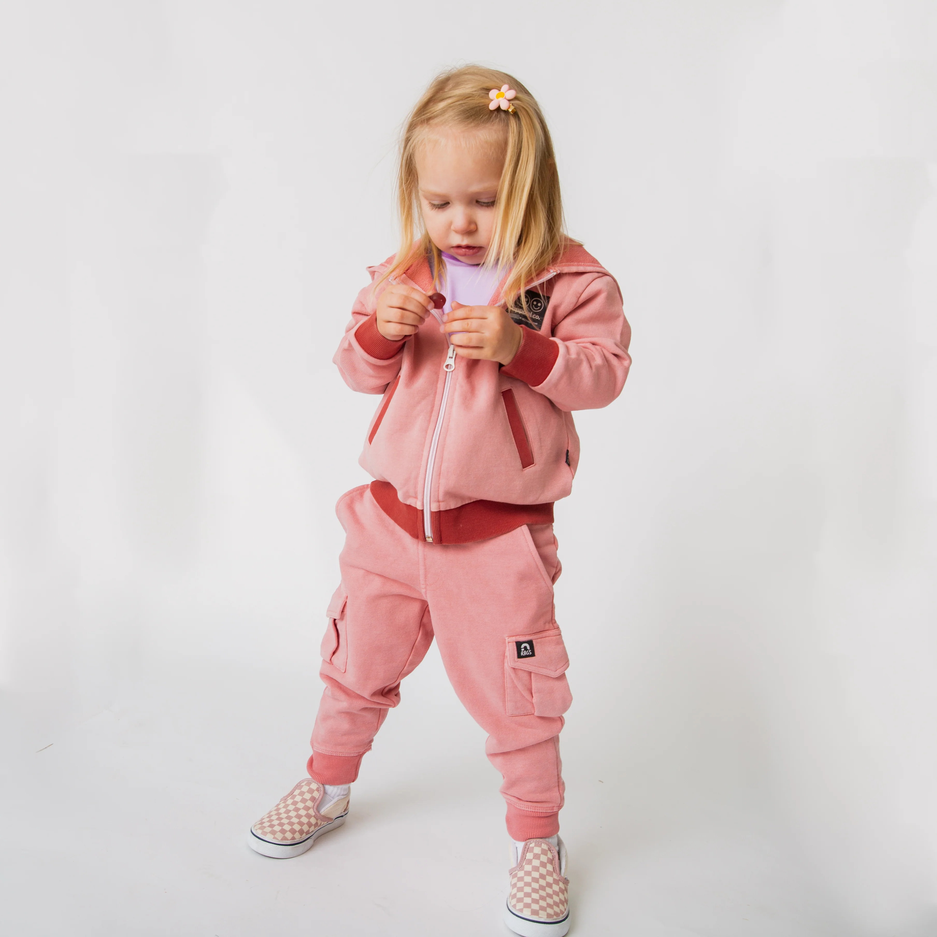 Relaxed Fit Joggers - Washed Pink Denim - Image 2