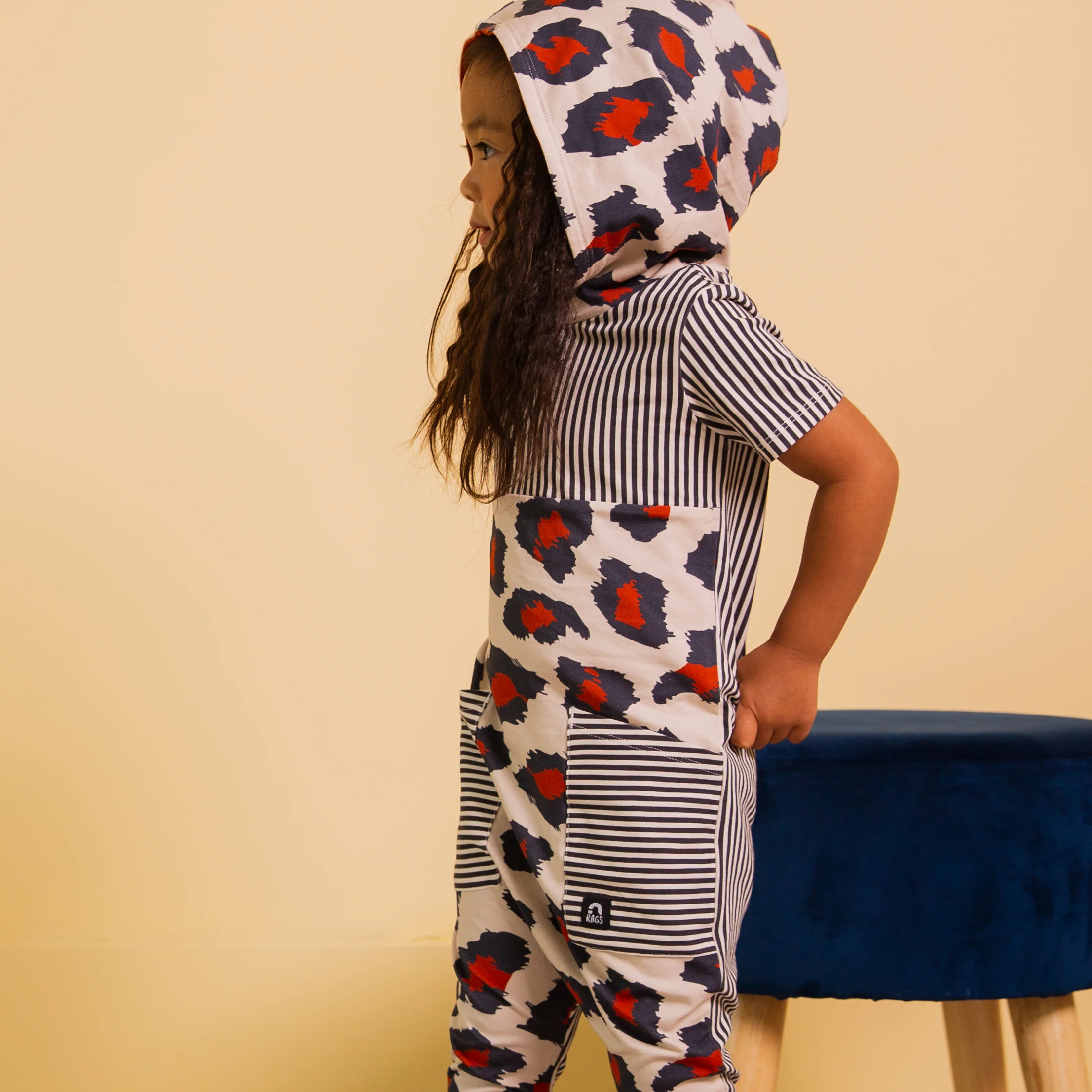 Rag Romper - 'Big Leopard' - Natural - Image 3
