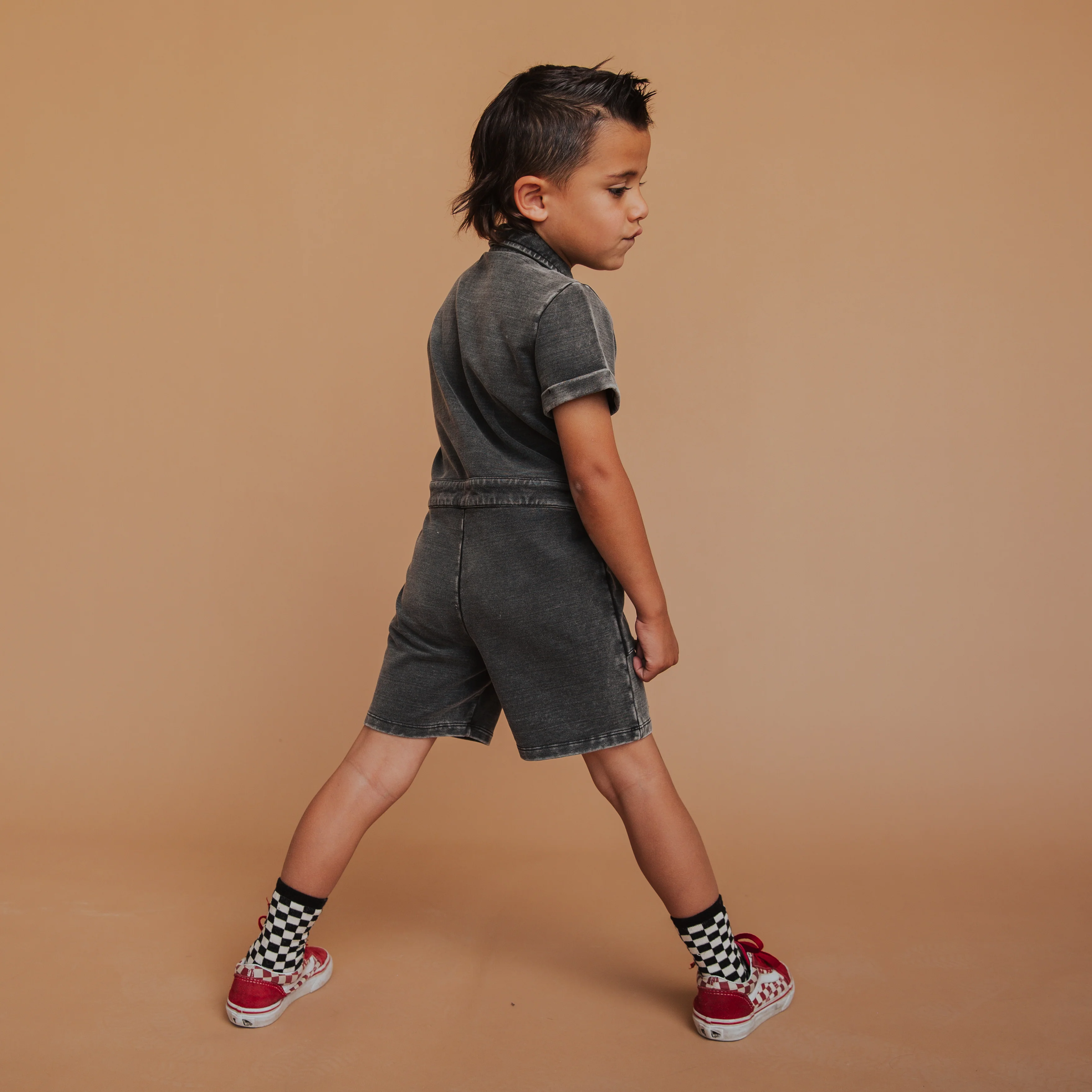Coverall Shortie - Black Washed Denim - Image 3