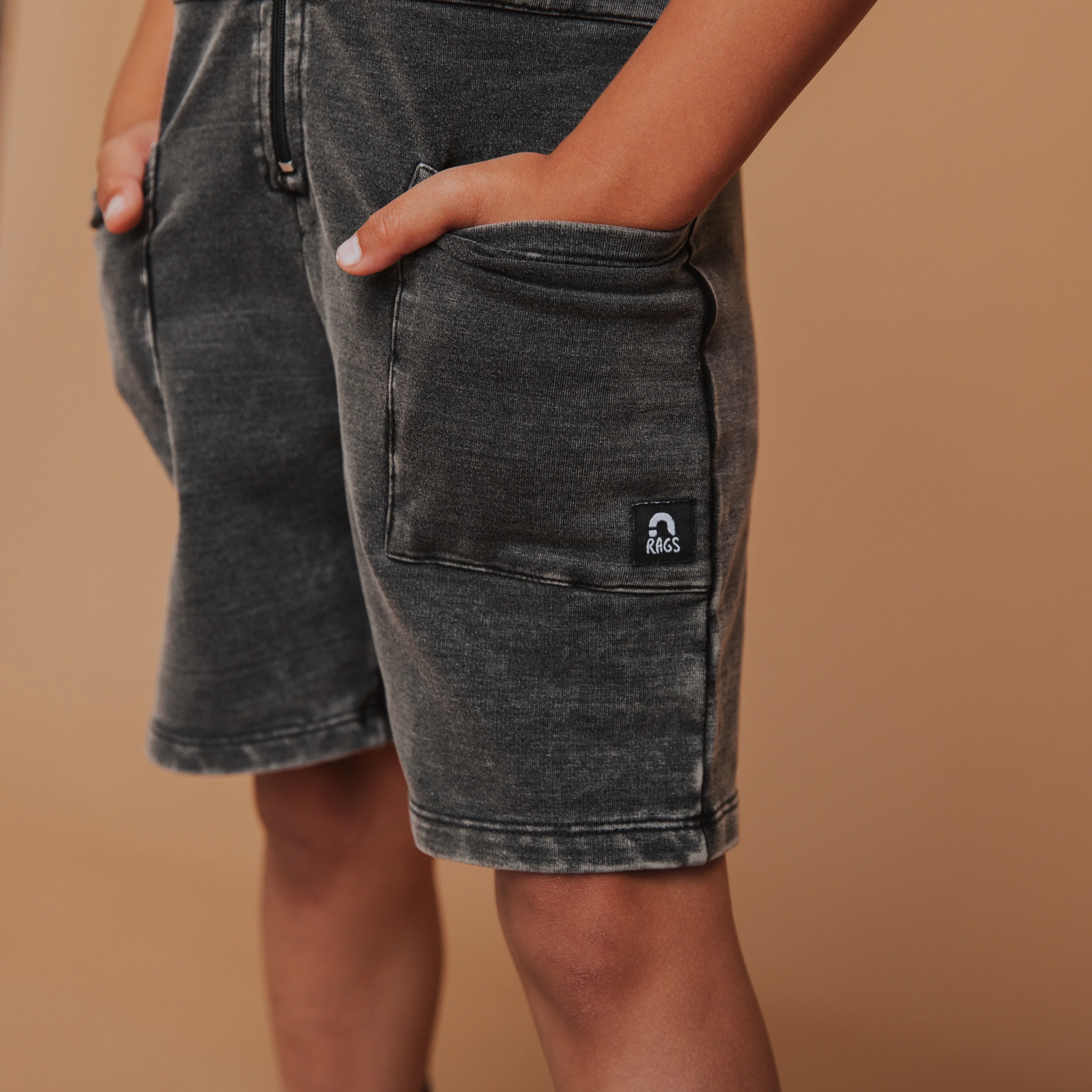 Coverall Shortie - Black Washed Denim - Image 4