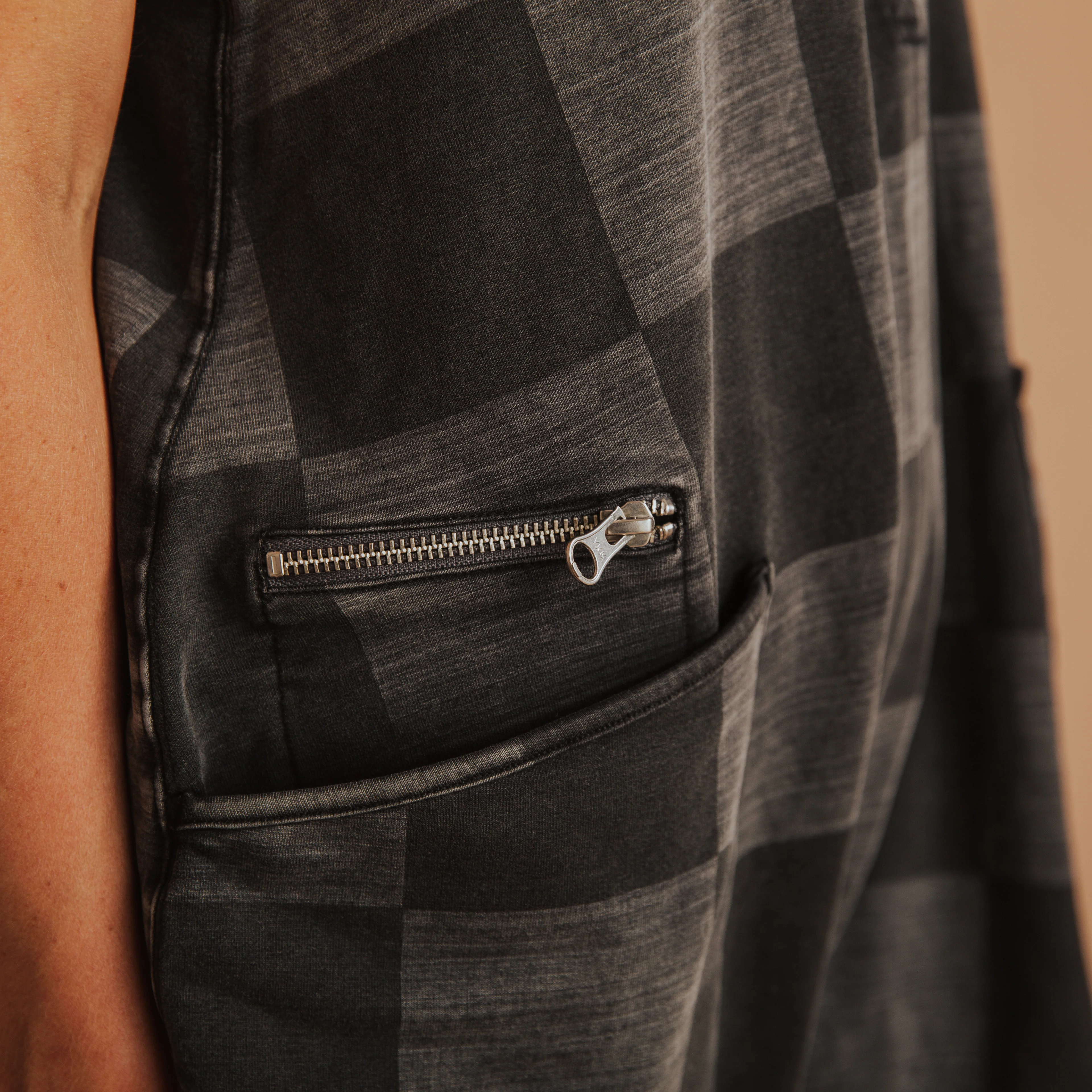 Women's Tank Romper - Black Denim Check - Image 6