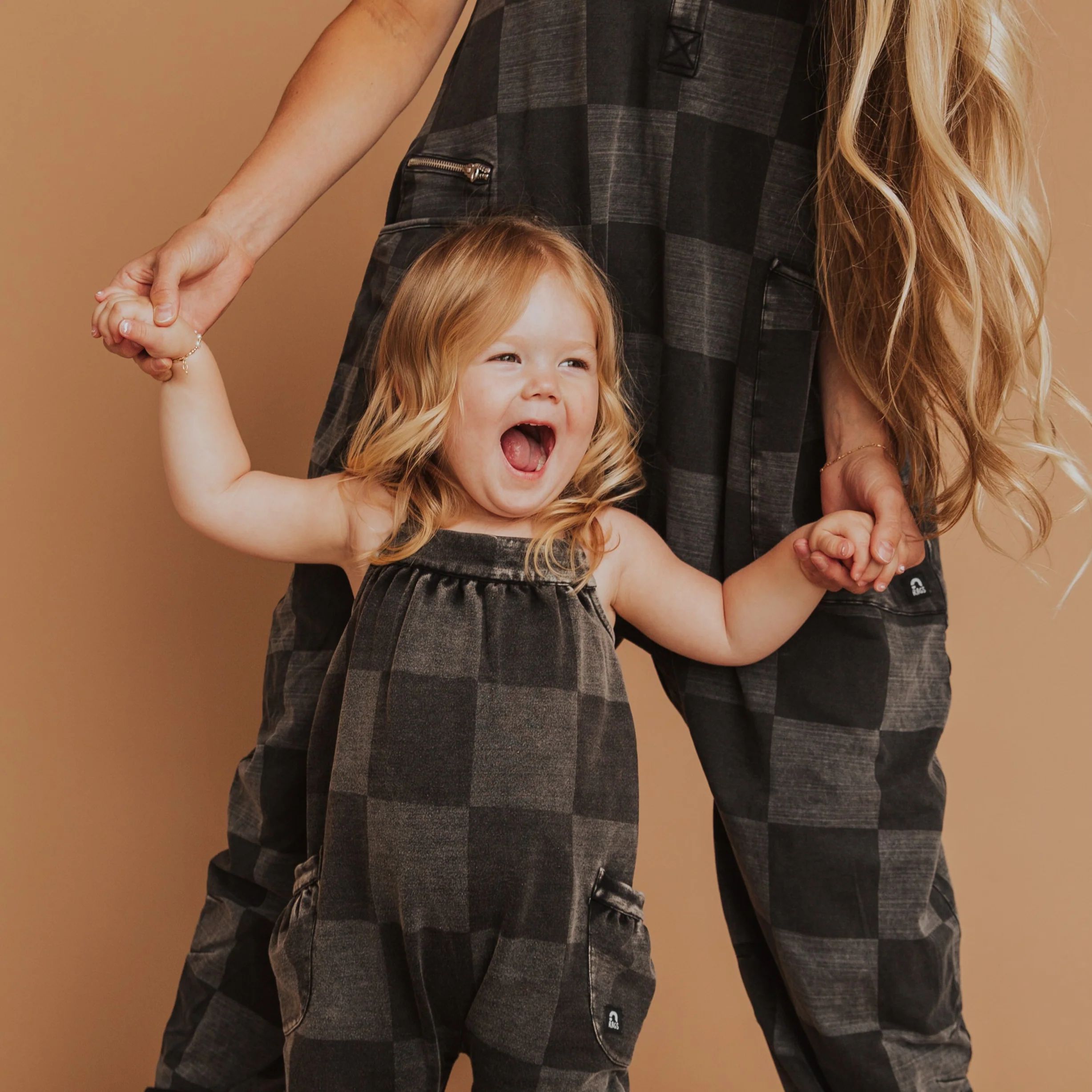 Women's Tank Romper - Black Denim Check - Image 8