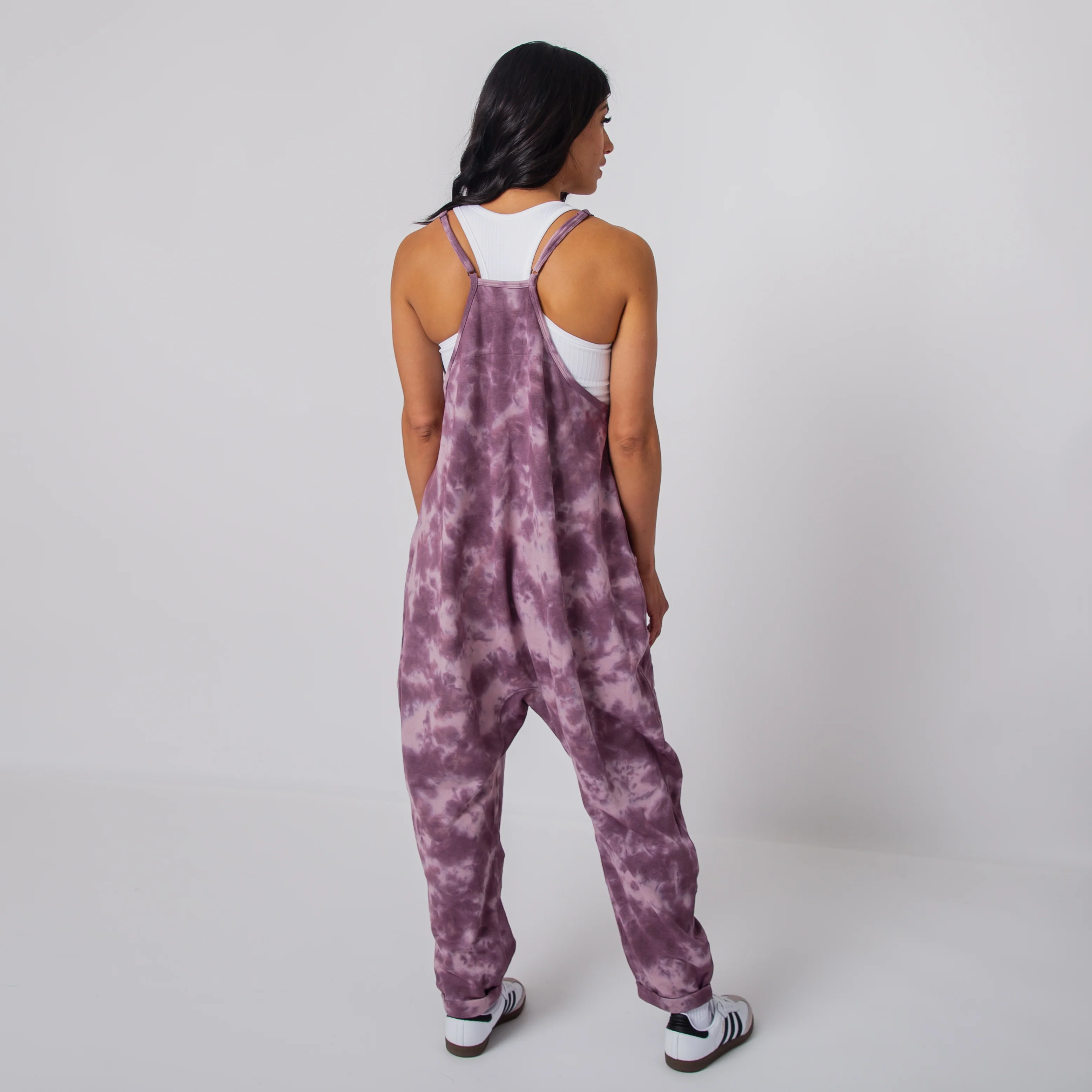 Women's Tank Romper - Purple Tie Dye - Image 3