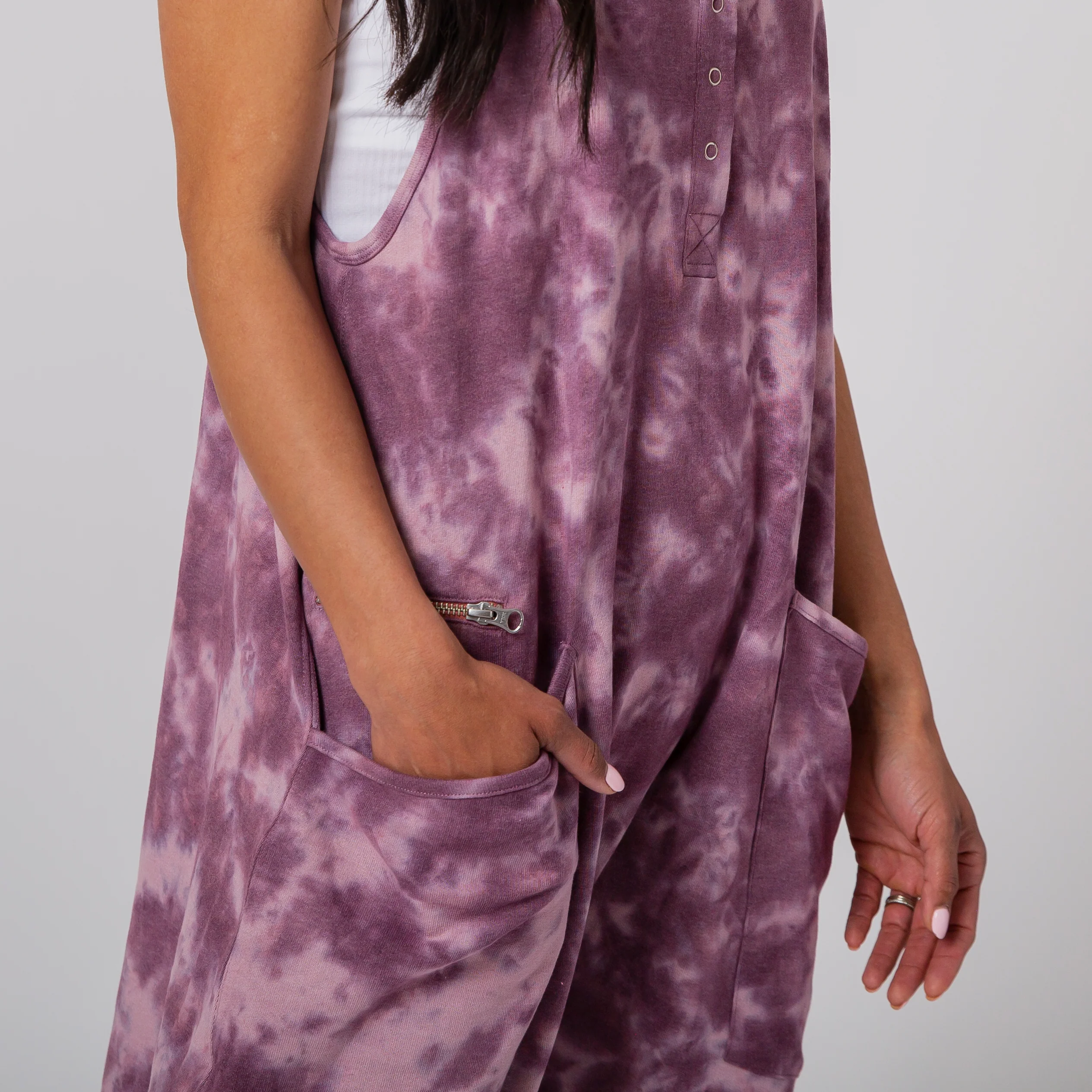 Women's Tank Romper - Purple Tie Dye - Image 4