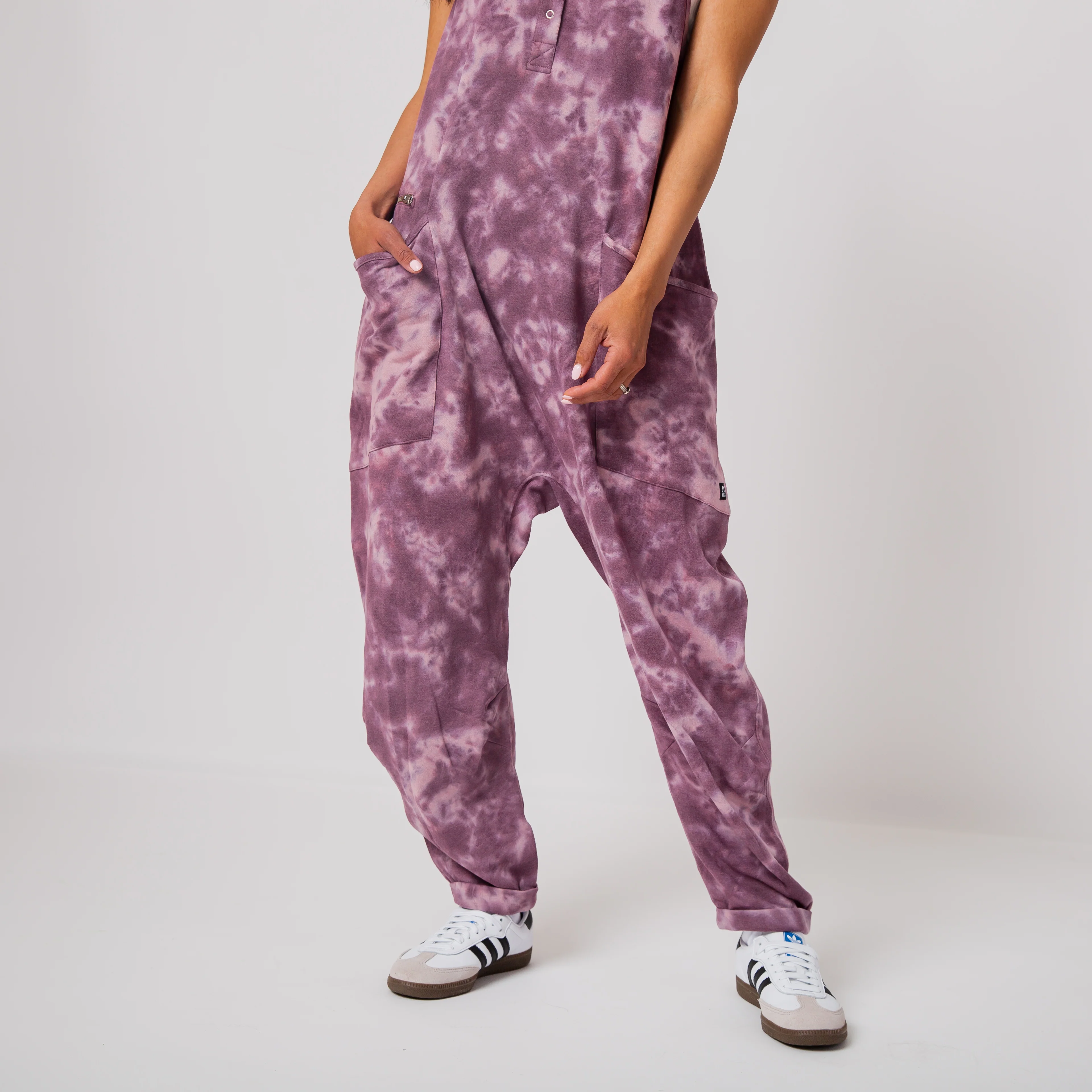 Women's Tank Romper - Purple Tie Dye - Image 7